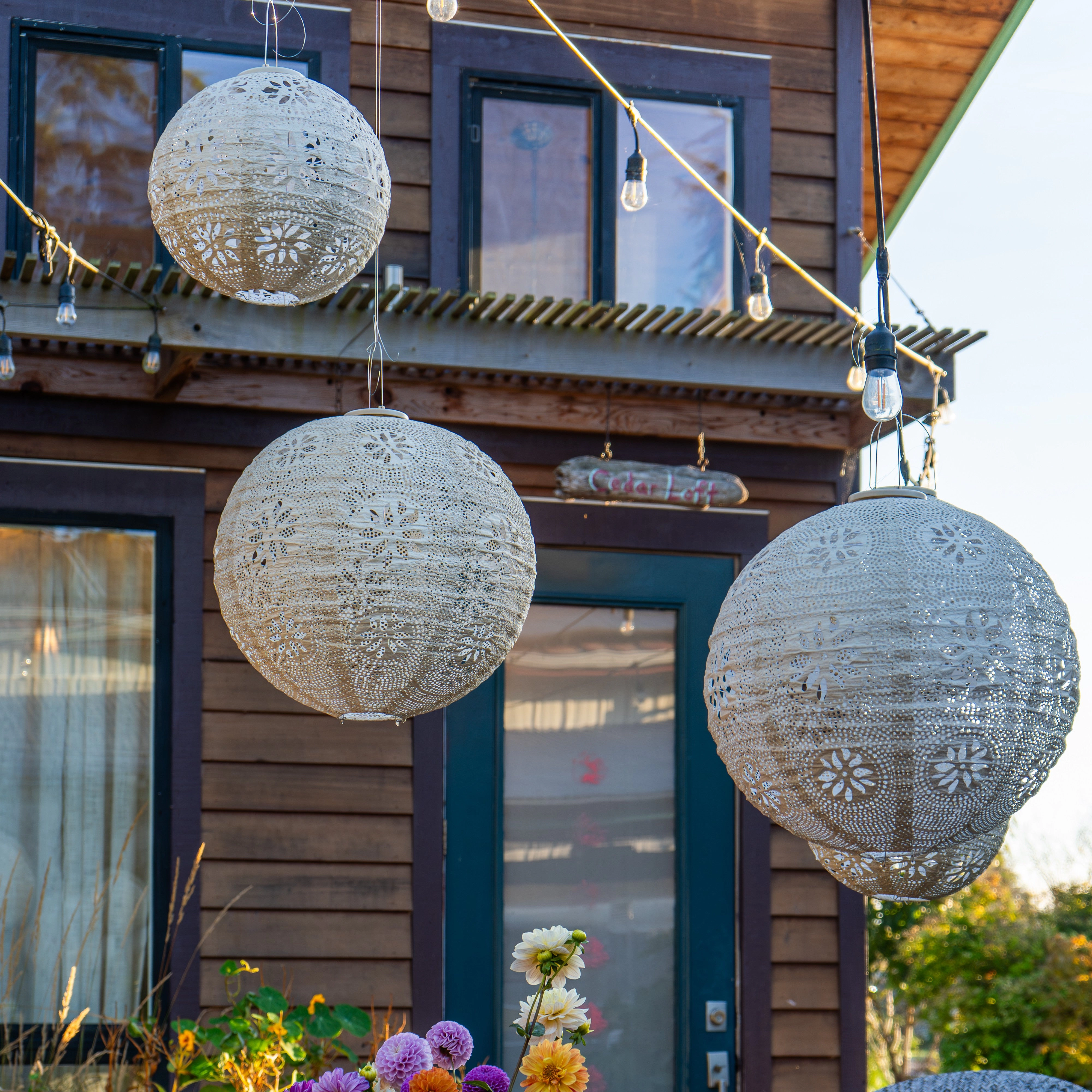 Allsop Home & Garden Stella Luxe Pearl Boho Battery Powered Lantern 3 pack