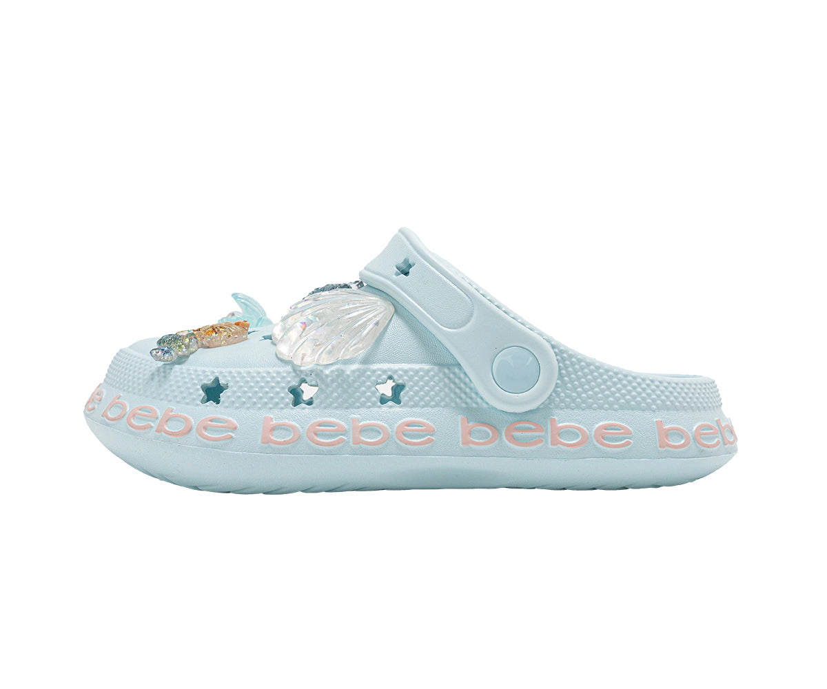 bebe Girl's Comfy EVA Clogs - Slip On Lightweight  Shoes with Sea Life Charms