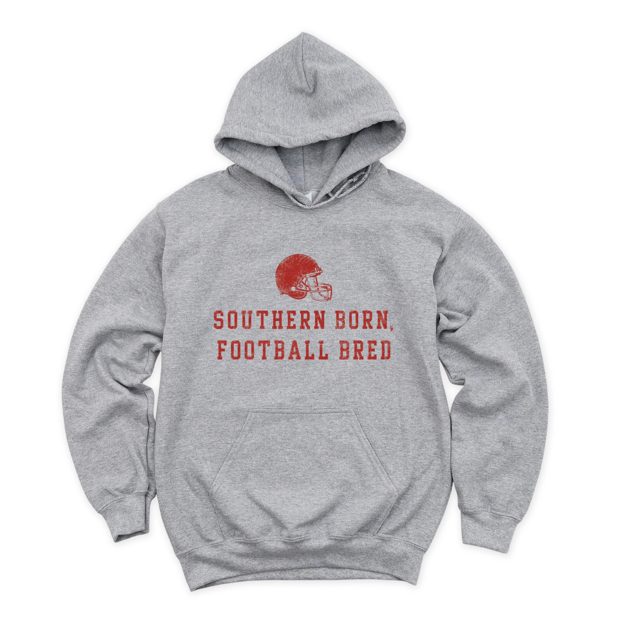 Simply Sage Market - Men's Graphic Hoodie Southern Born Football Bred Helmet
