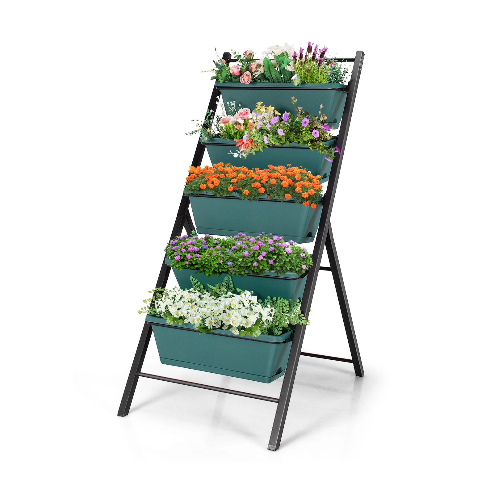 SUGIFT 5-Tier Green Vertical Garden Planter Box with 5 Containers 22.5-in W 29-in D 48.5-in H 22-lb Per Box