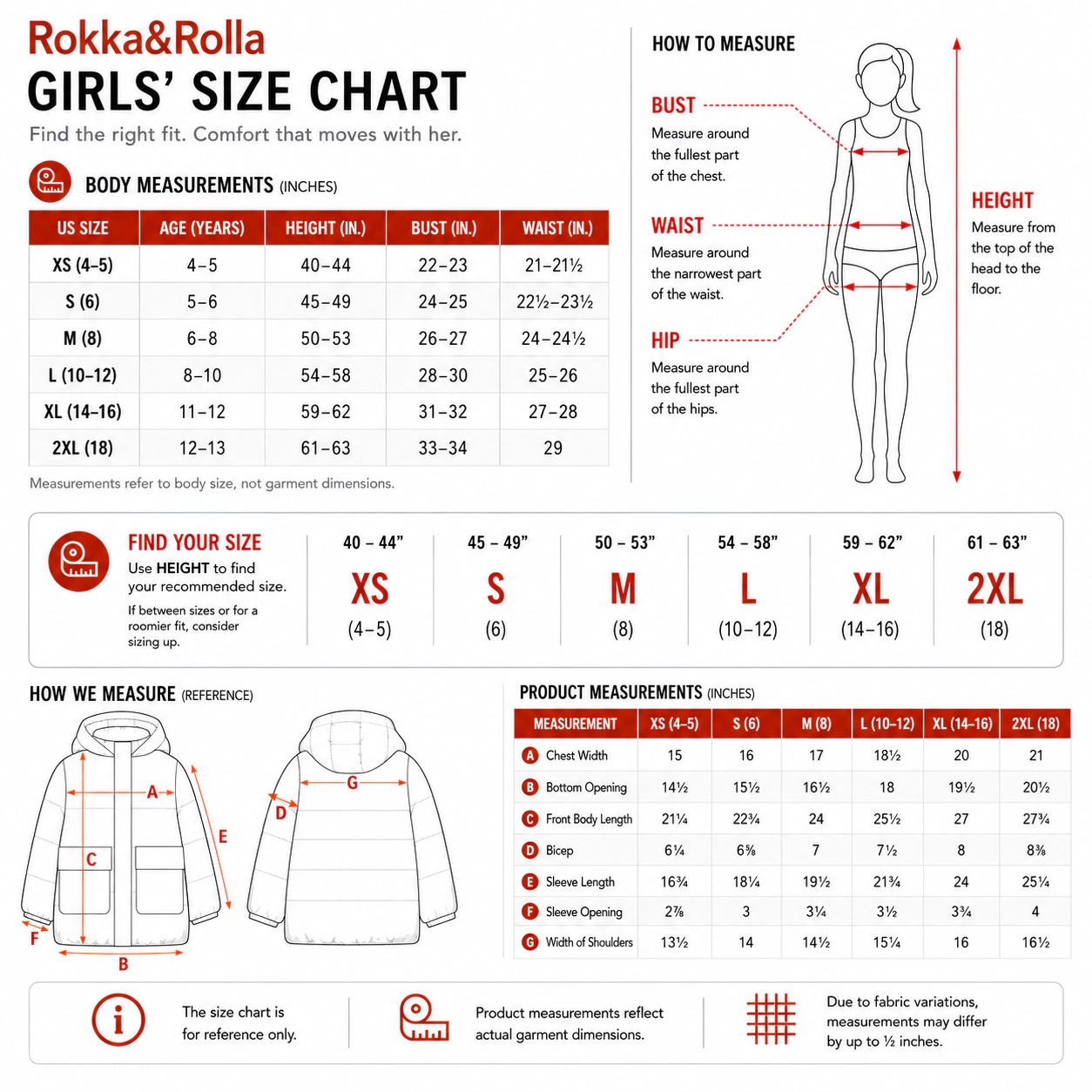 Rokka&Rolla Little & Big Kid Girls Madison Longline Hooded Puffer Jacket