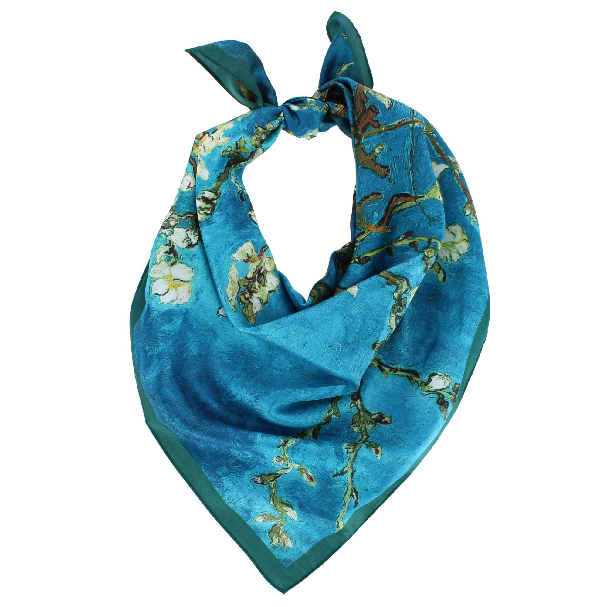 The Magic Scarf Company Women's Van Gogh Almond Blossoms Print Silky Scarf