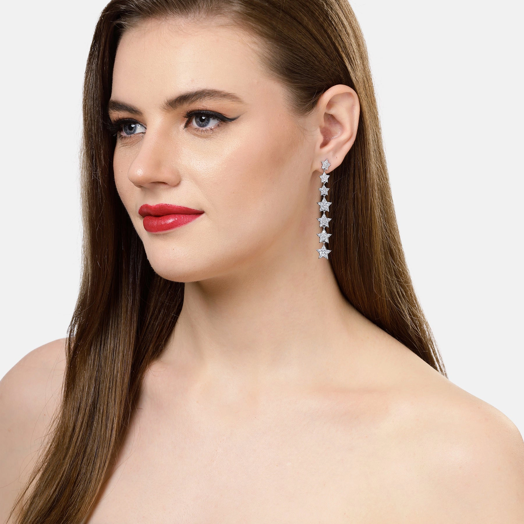 AGP PARIS Womens Celestial Long Drop Earrings