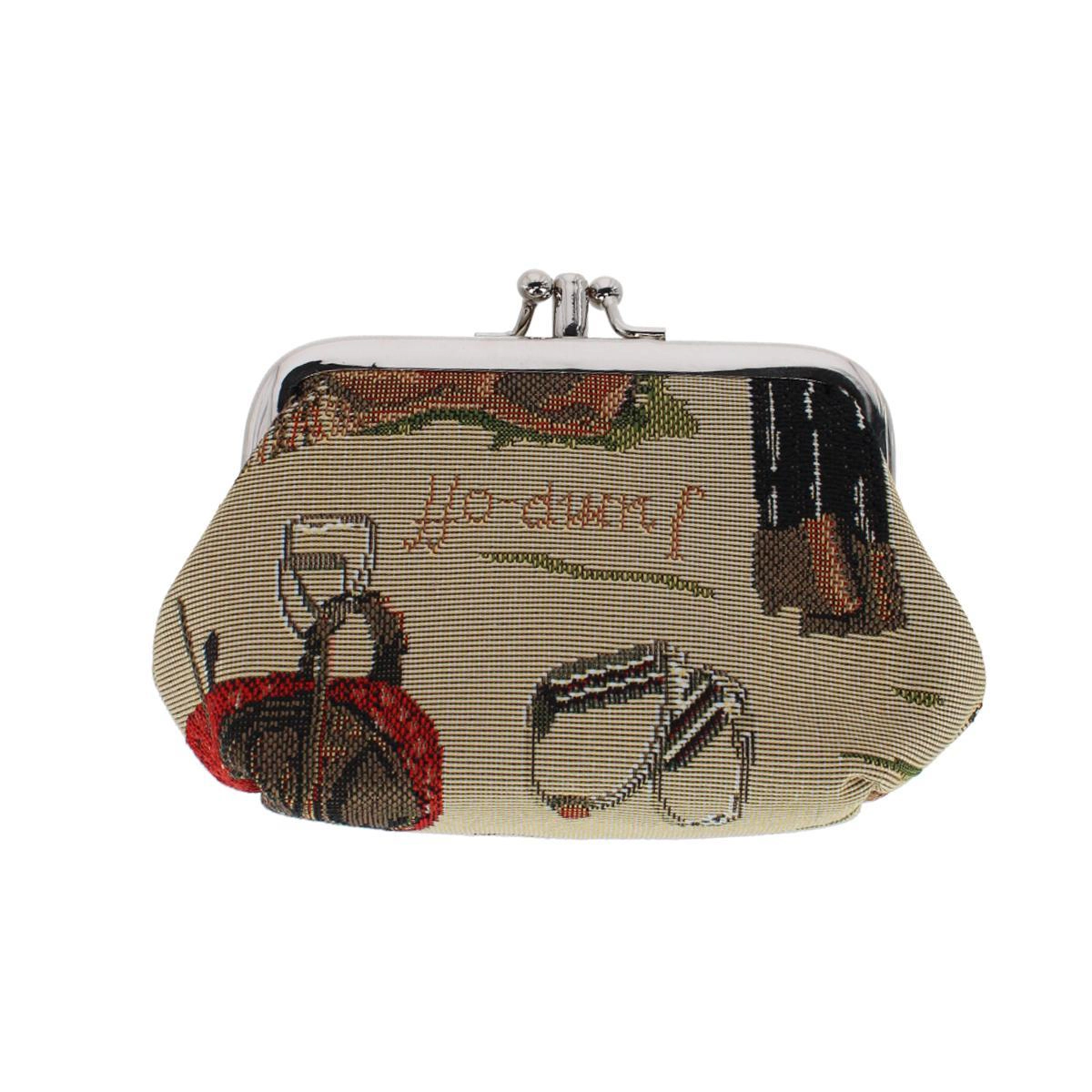 CTM Women's Horse Themed Tapestry Coin Purse Wallet