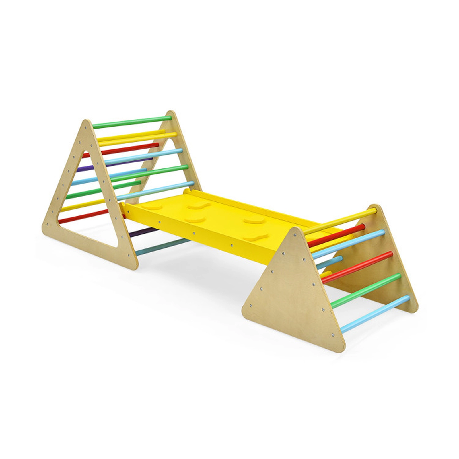 SUGIFT Kids Multicolor 3-in-1 Set of 2 Triangle Climbers with Ramp 31-in W 27.5-in H 132-lb Climber Capacity