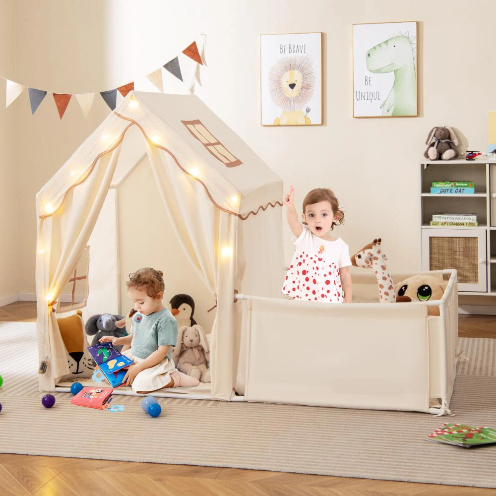 Hivvago Kids Play Tent with Playpen 2-in-1 Toddler Playhouse Yard