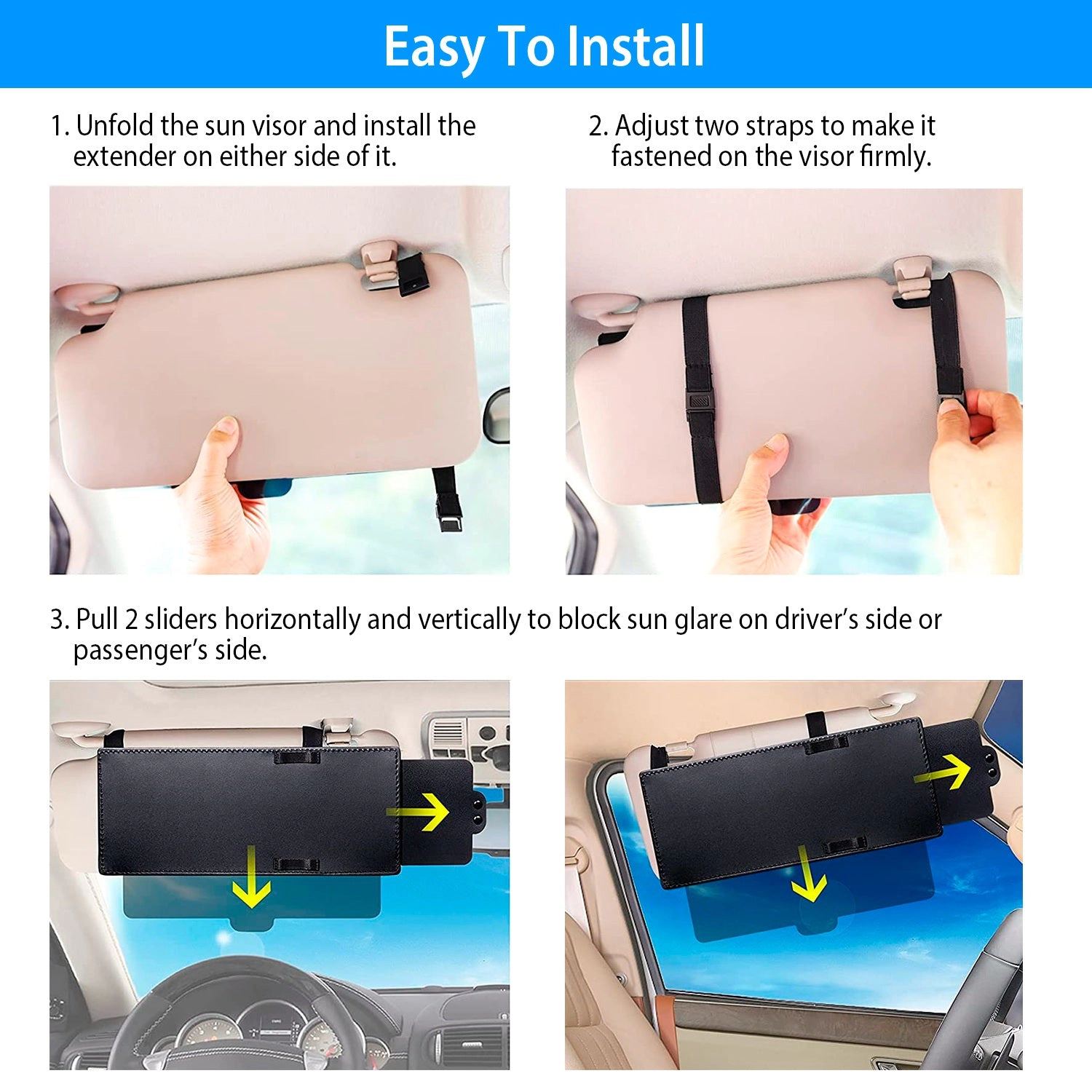 GBruno Extendable Car Sun Visor Windshield Shade
