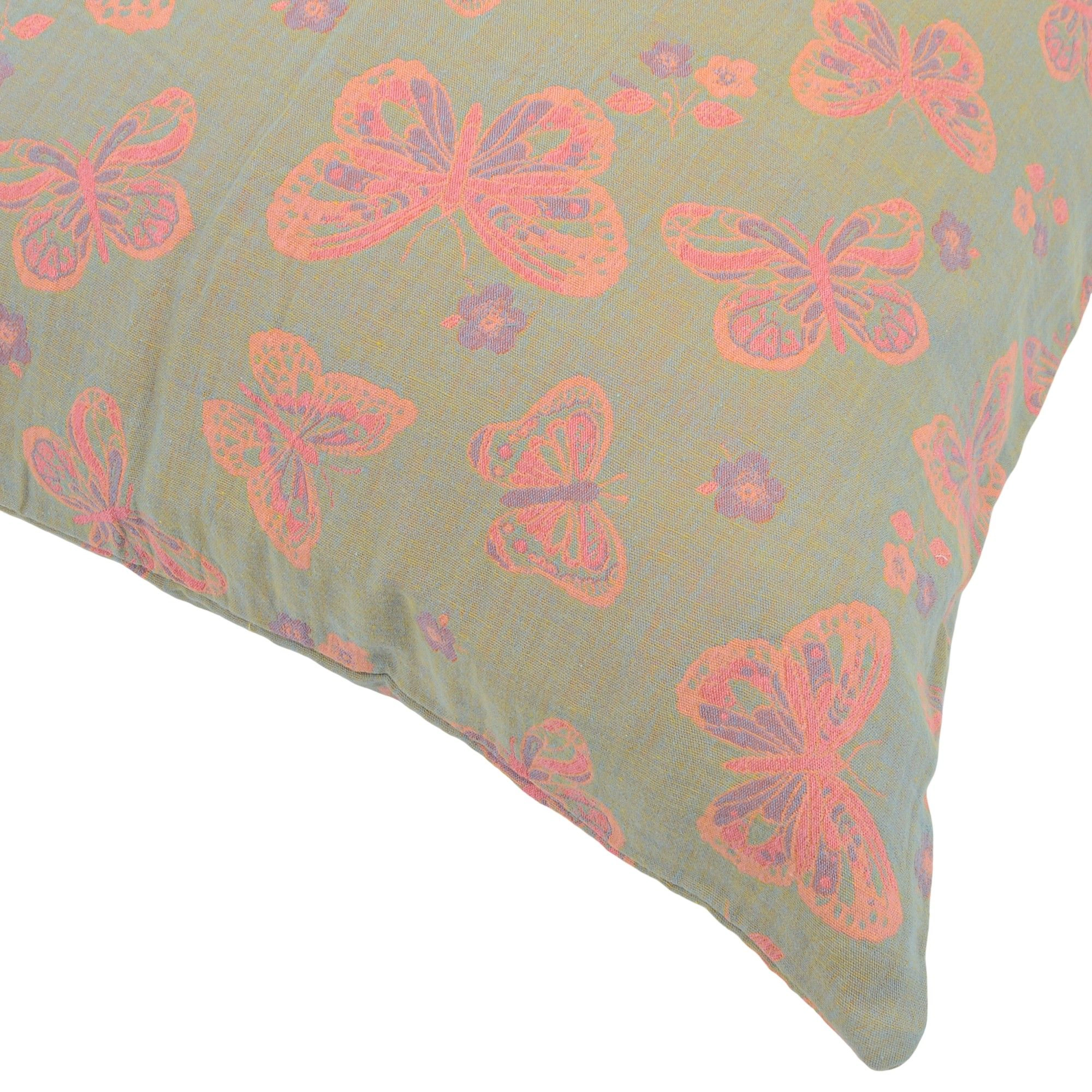 Alilang Unisex 2-Piece Cotton Pillowcases with Vibrant Butterfly Print Design for Bedroom, Soft and Comfortable Bedding