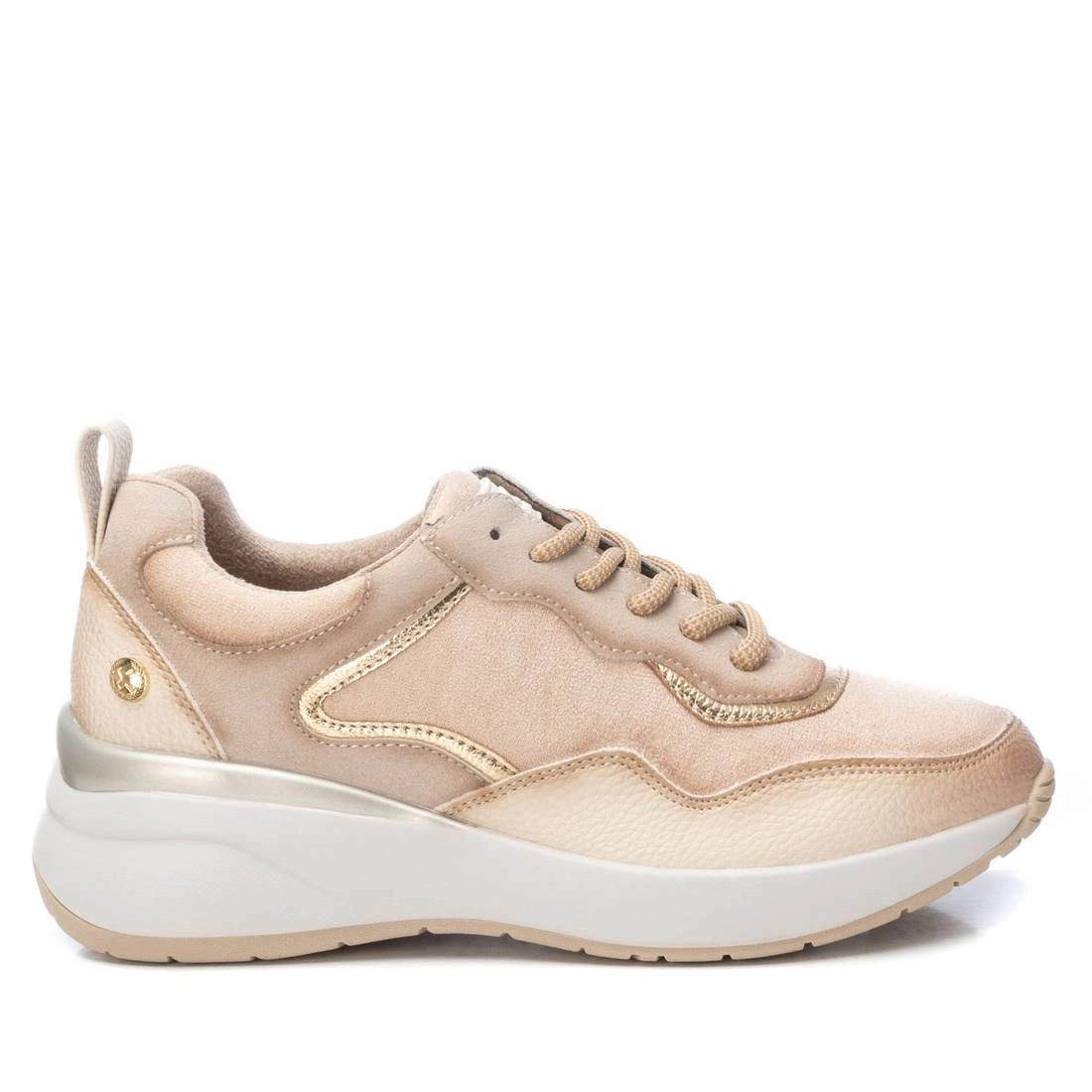 XTI Womens Sneakers Suede Lace-Up Casual Shoes