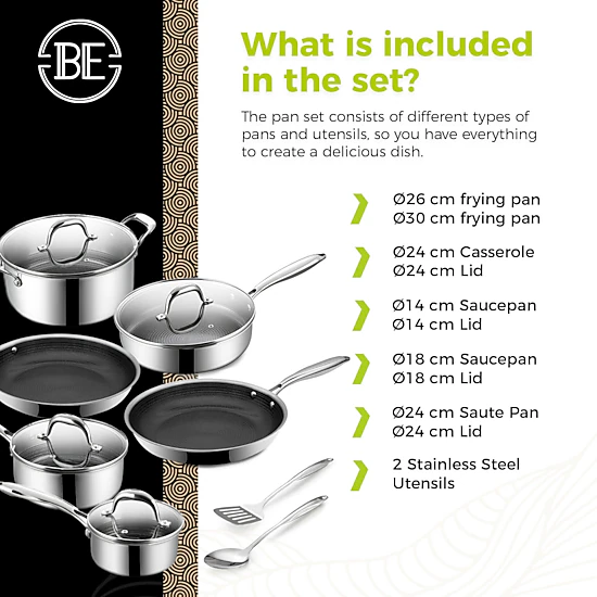 BE - LIVING CIRCLAD Series 12-Piece Nonstick Cookware Set