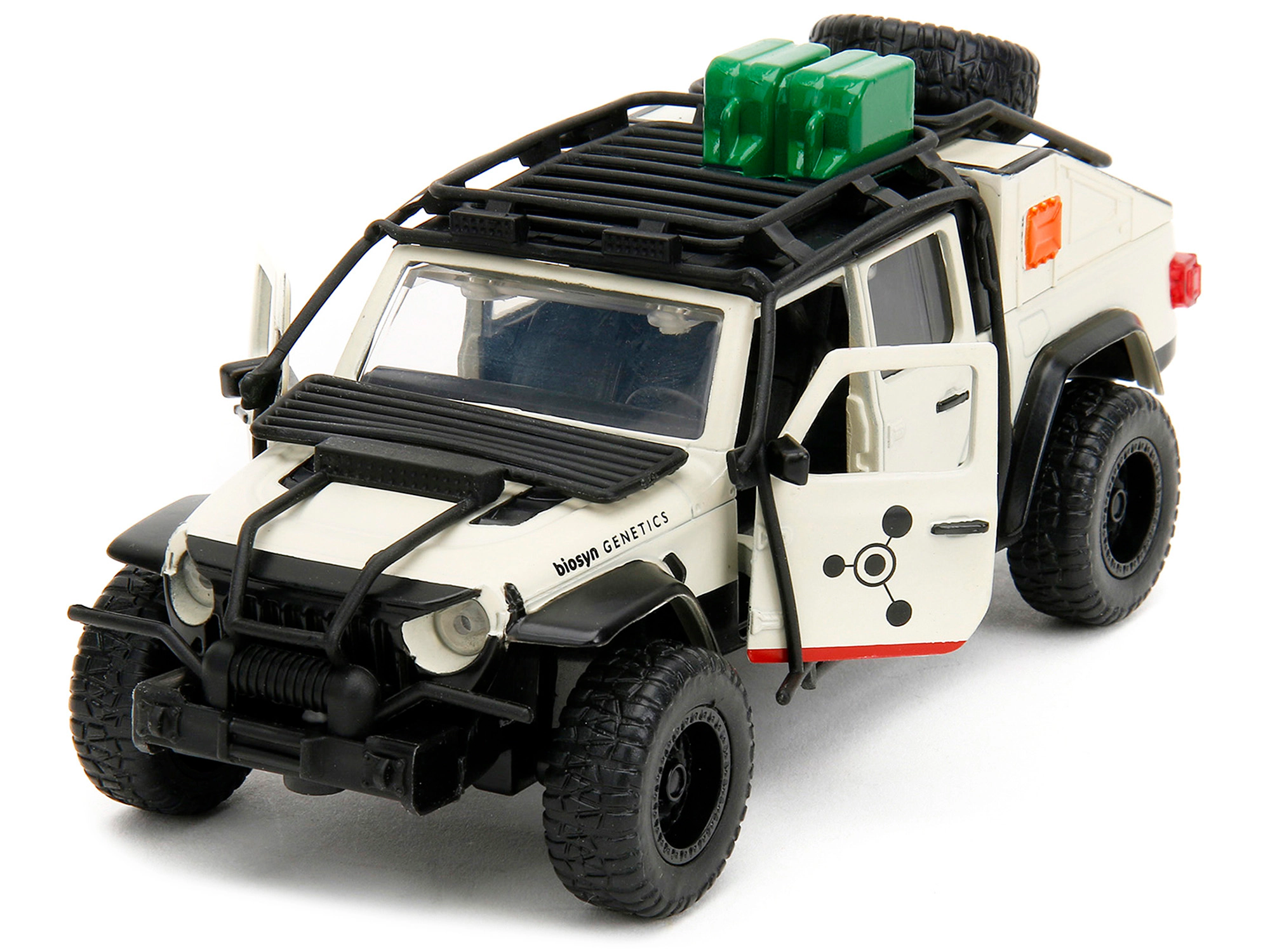 Jada Jeep Gladiator Pickup Truck with Equipment Shell Beige with Graphics "Biosyn Genetics" "Jurassic World