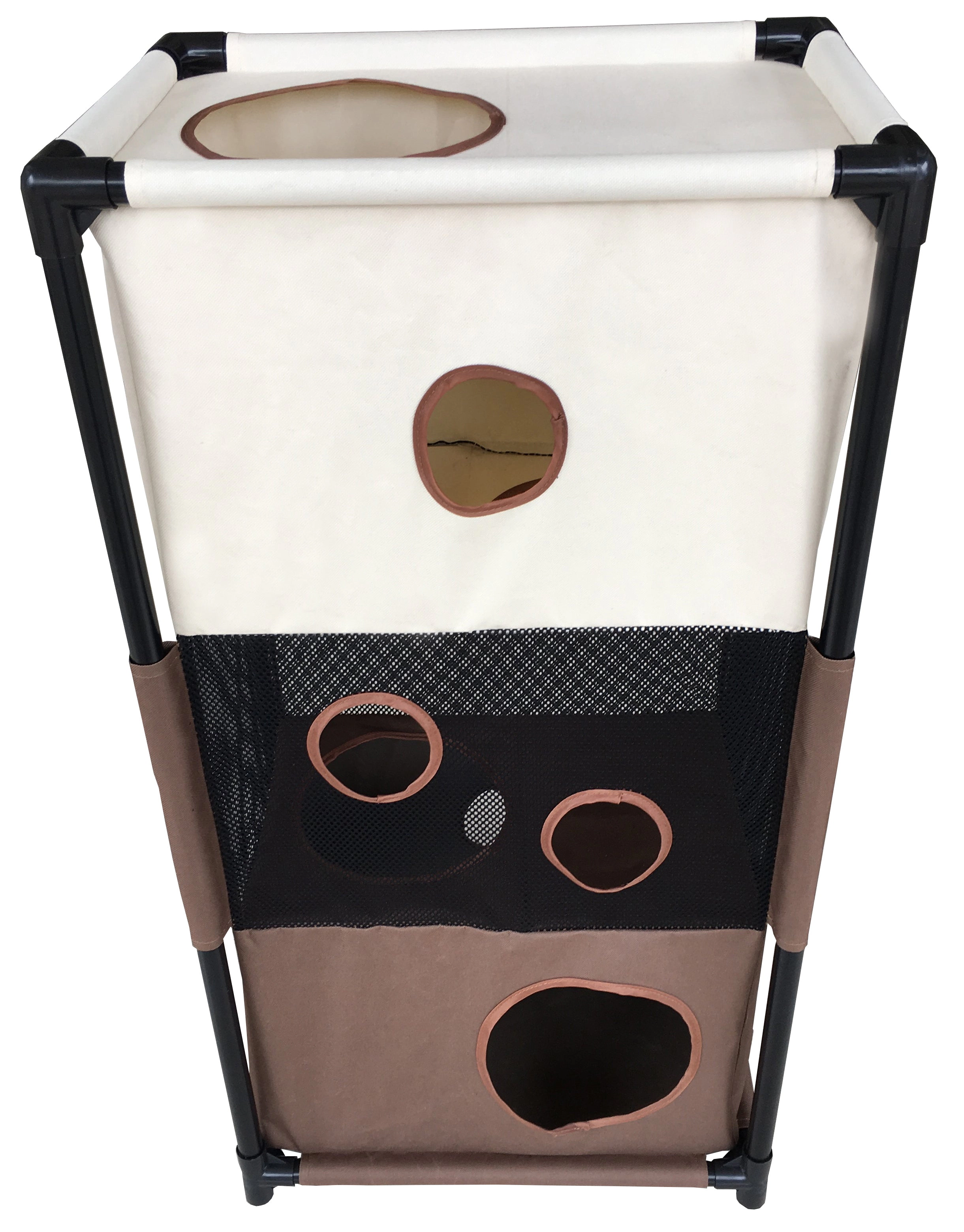 Pet Life ® Kitty-Square Obstacle Soft Folding Sturdy Play-Active Travel Collapsible Travel Pet Cat House Furniture