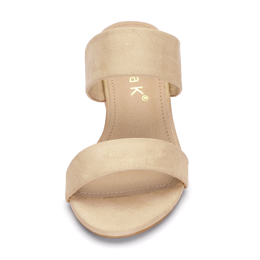 BLISSFUL STEP Women's Block Heel Double Straps Slide Sandals