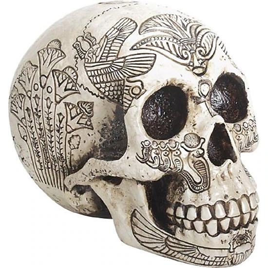 Pacific Giftware Ancient Egypt Human Skull Etched with Egyptian Symbols Figurine Skeleton 6 inch