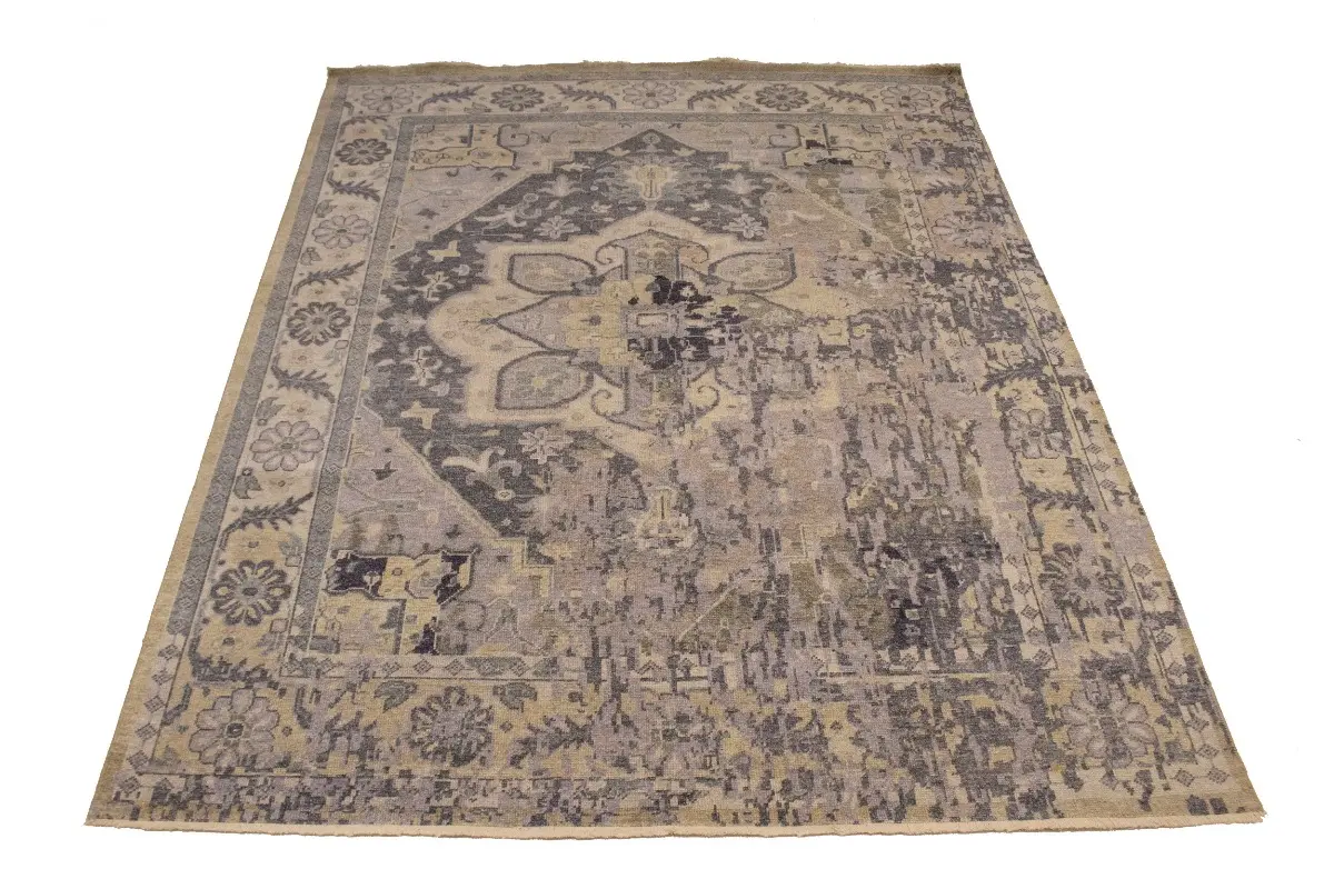 Magic Rugs 7'11 X 10'0 Muted Hand Knotted Floral Heriz Serapi Wool Rug