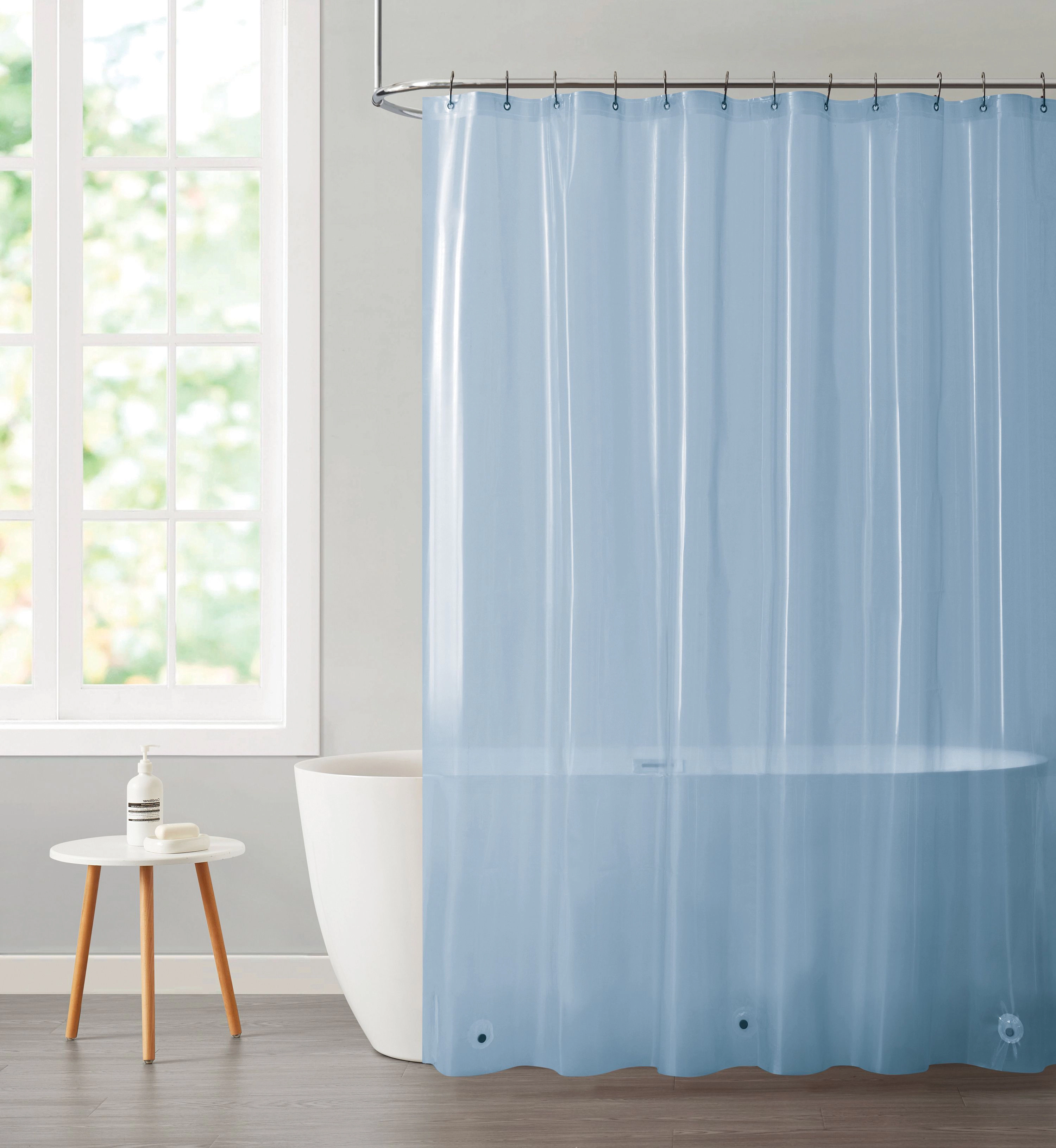 Kate Aurora Transparent Pastel 6 Gauge Hotel Non-Toxic Odor Free PEVA Shower Curtain Liner - Mold & Mildew Resistant