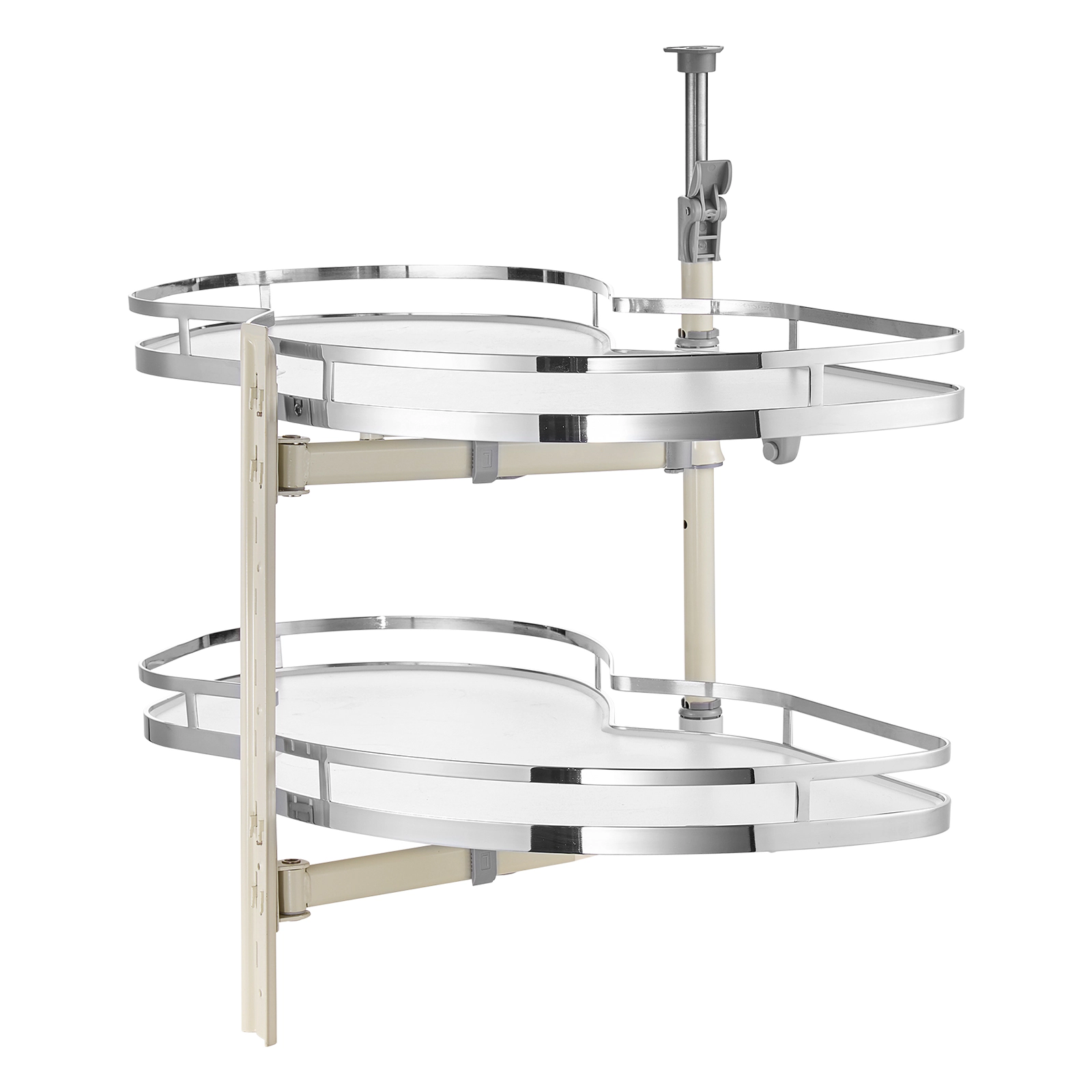 HONGGE Blind Corner Cabinet Pull Out Organizer Blind Cabinet 2 Tier Kitchen Blind Organizer Open