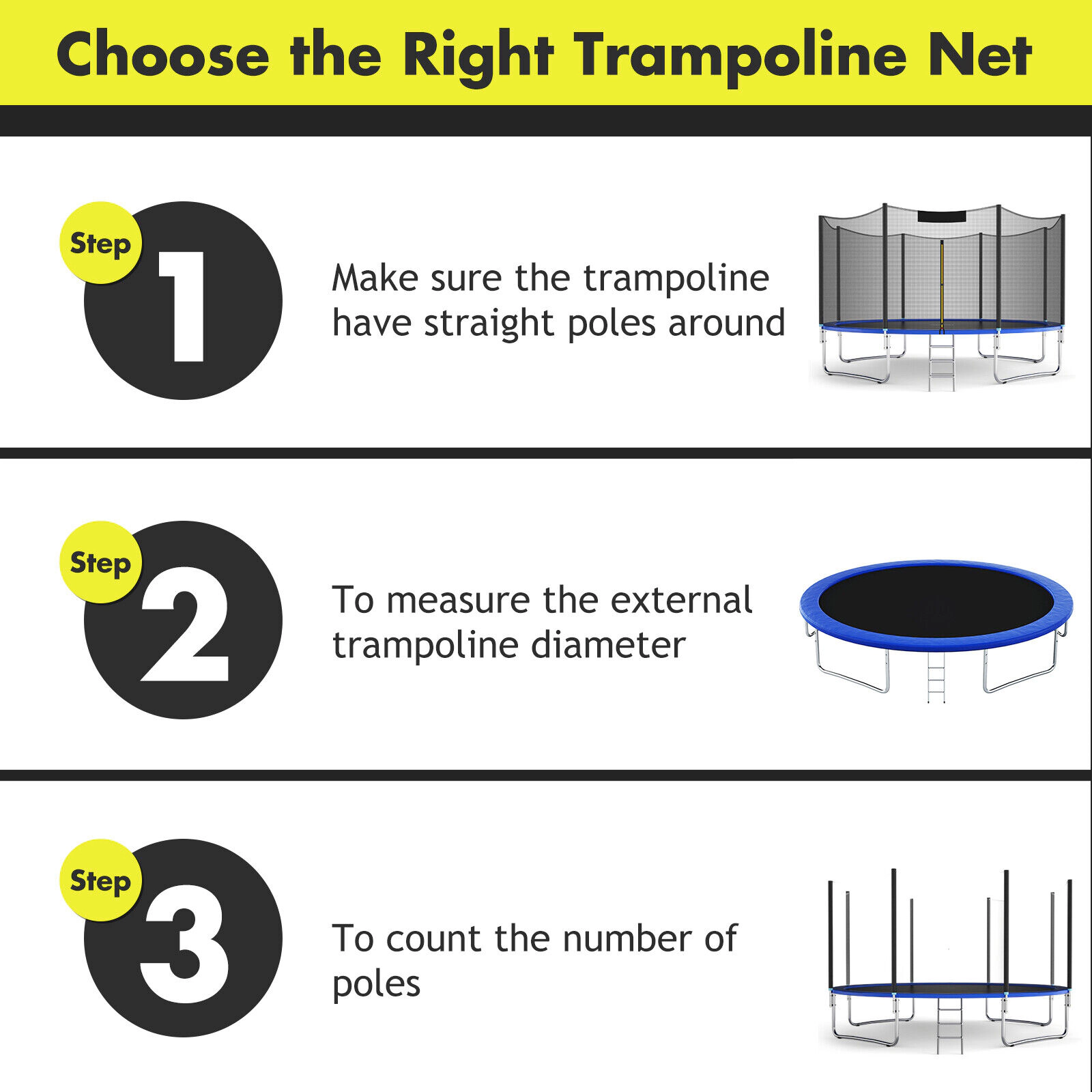 Hivvago Trampoline Replacement Safety Net