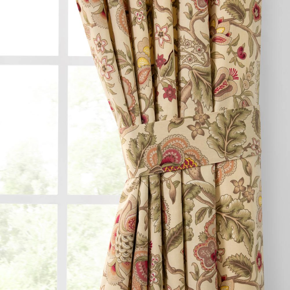 Ellis Curtain Regency 3" Rod Pocket Curtain Panel Pair with Tiebacks 96" x 84" Antique