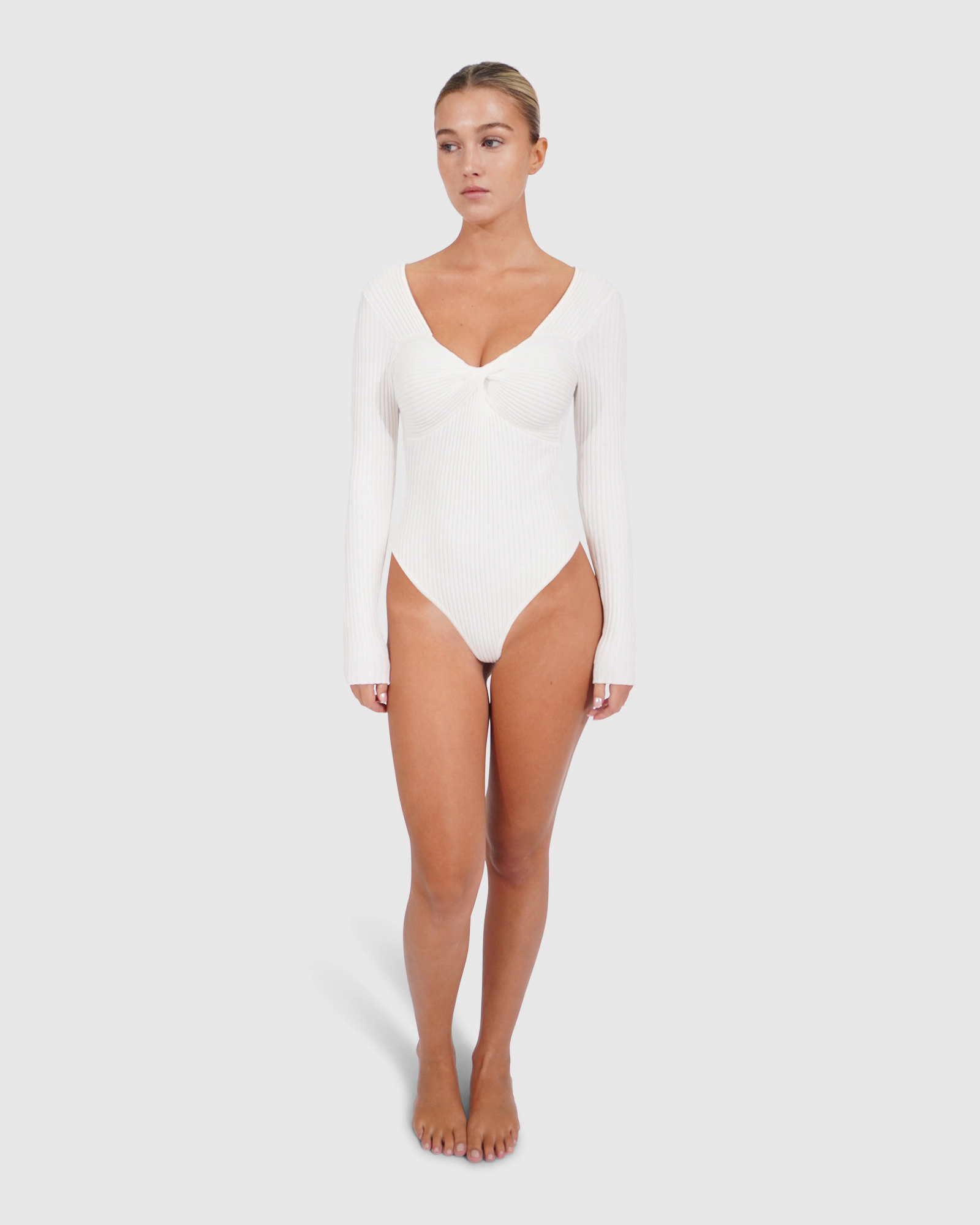 Belle & Bloom Womens Think Twice Long Sleeve Bodysuit