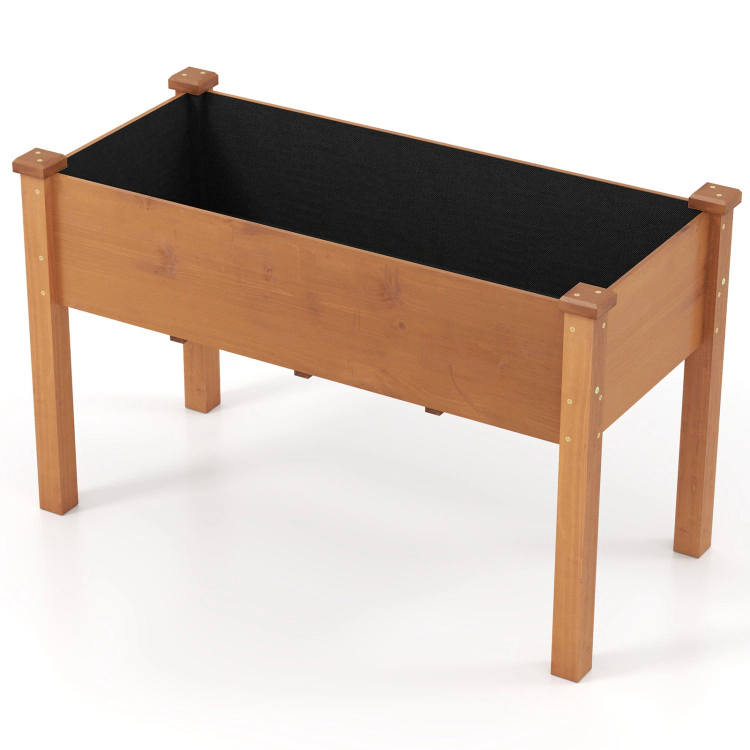 Hivvago Raised Garden Bed with Legs and Drainage Holes for Backyard-Brown