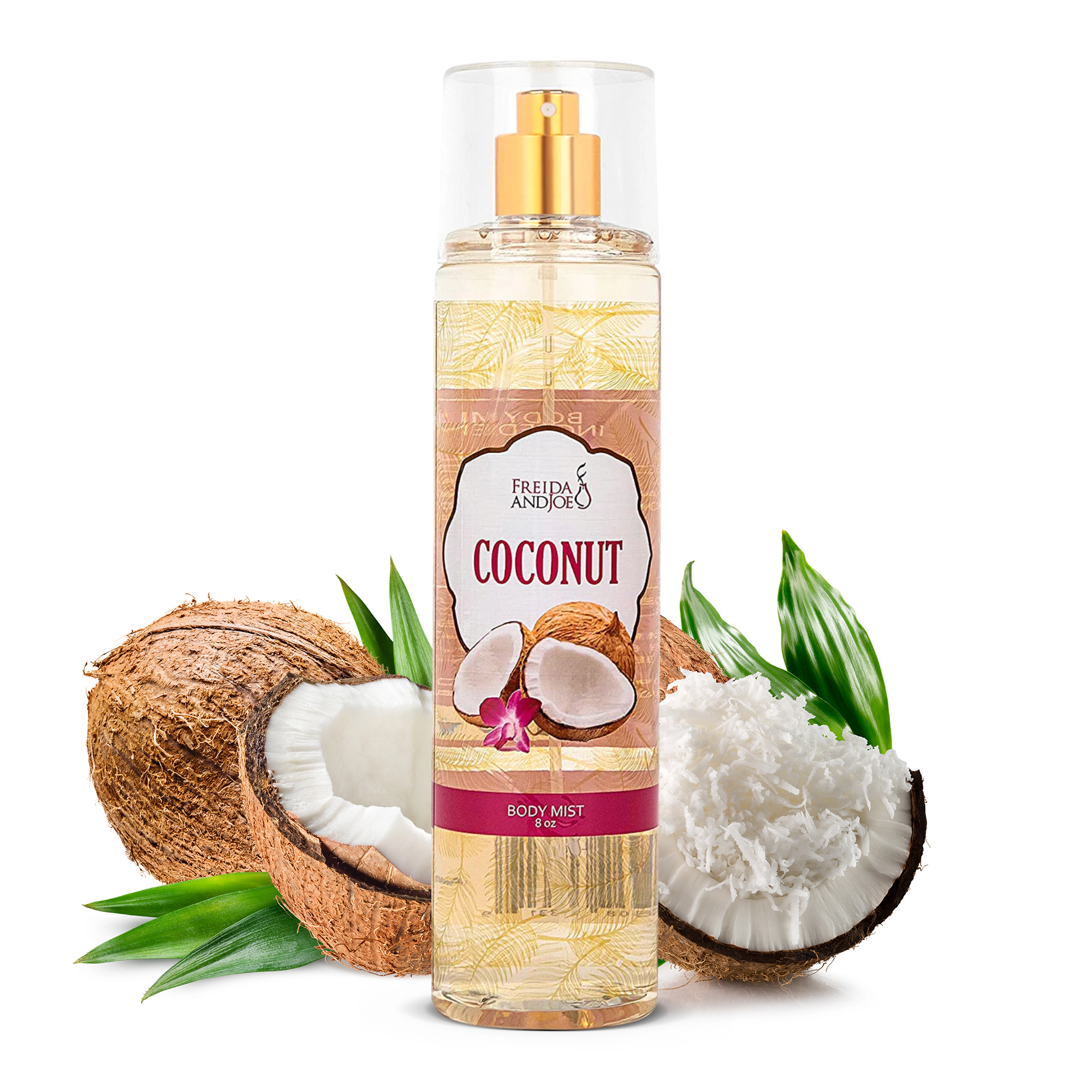 Freida & Joe Coconut Fine Fragrance Body Mist In 8oz Spray Bottle