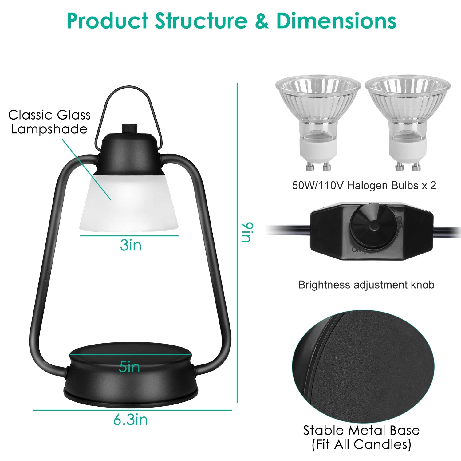 GBruno Dimmable Electric Wax Melt Warmer Lamp