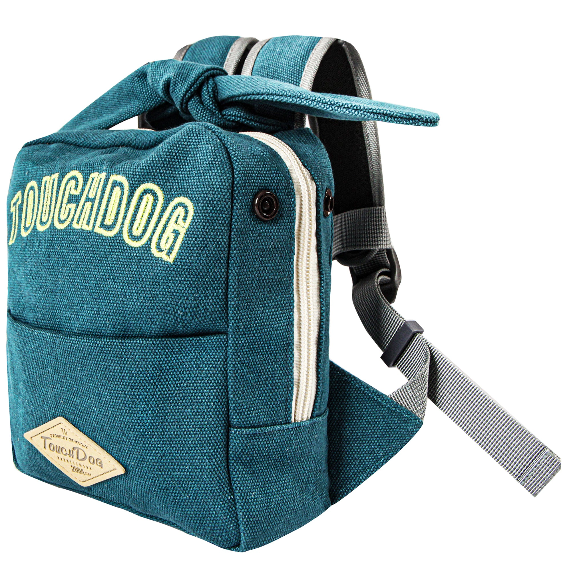 Touchdog ® Navy Large-Pocketed Zippered Duffle Dog Backpack and