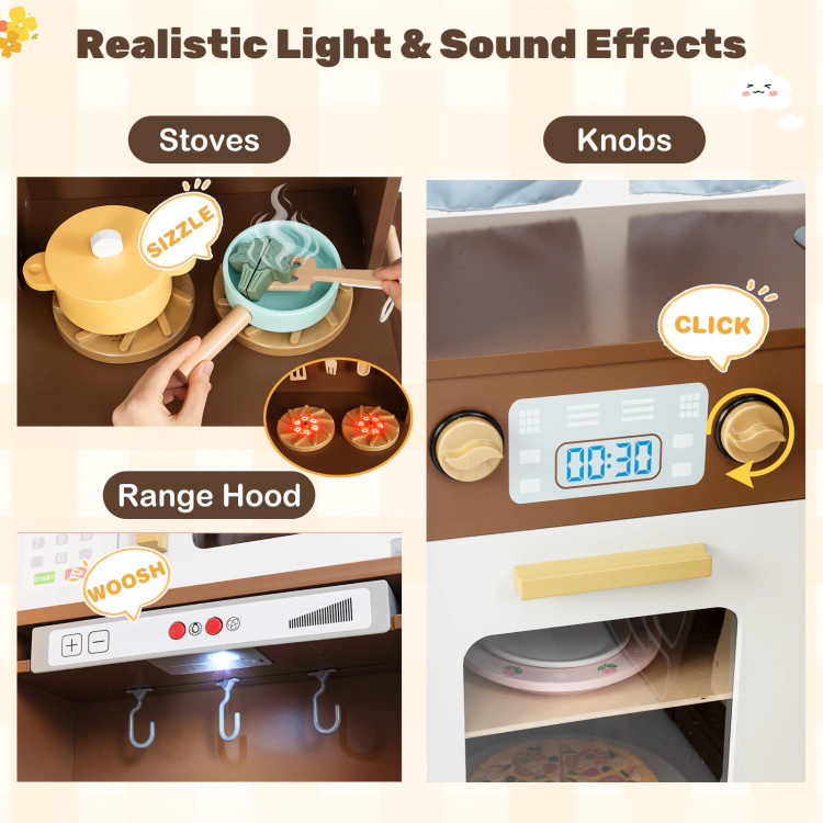 Hivvago Corner Play Kitchen with Lights and Sounds for Ages 3+