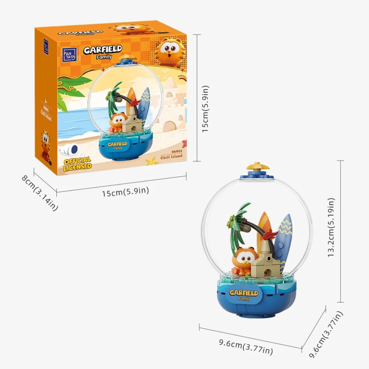Pantasy The Garfield Movie Chill Island #86801 Building Block Set – 99-Piece Crystal Ball Series