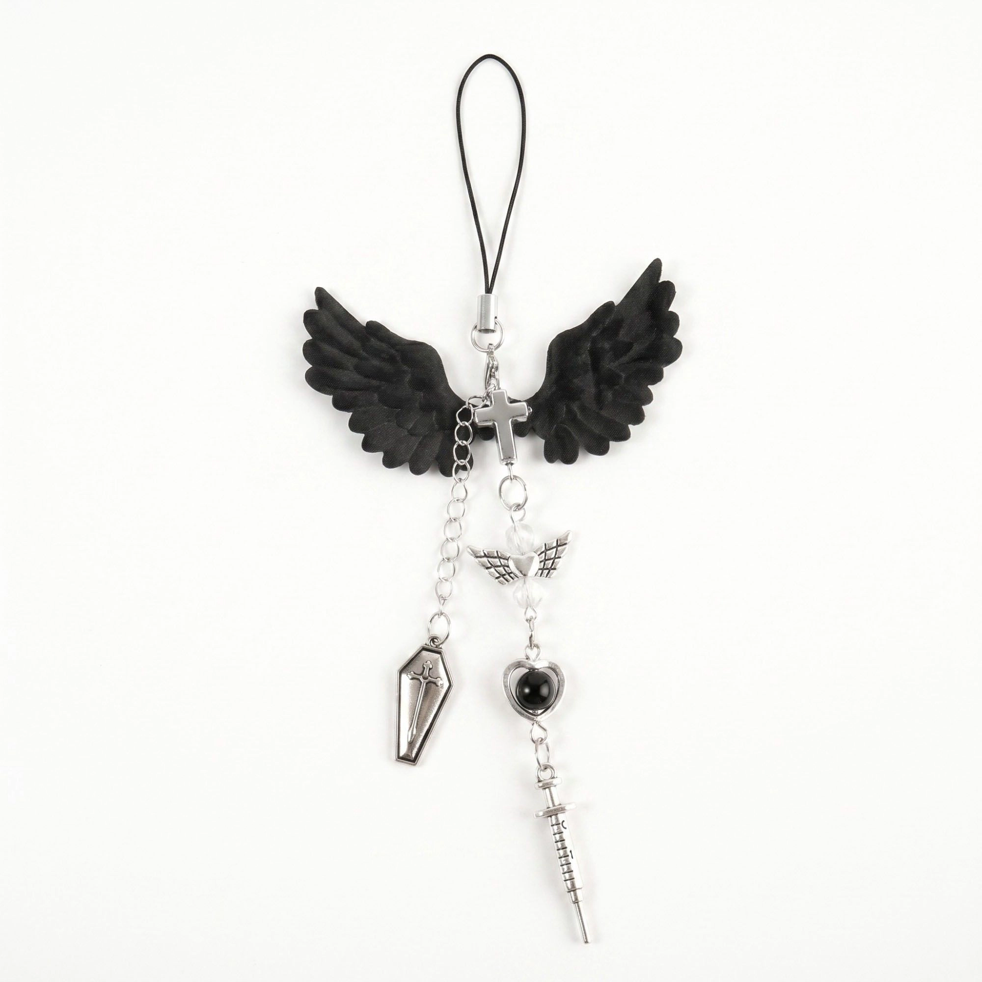Alilang Women's 2-Piece Womens Bag Charm with Hanging Strap and Decorative Accents
