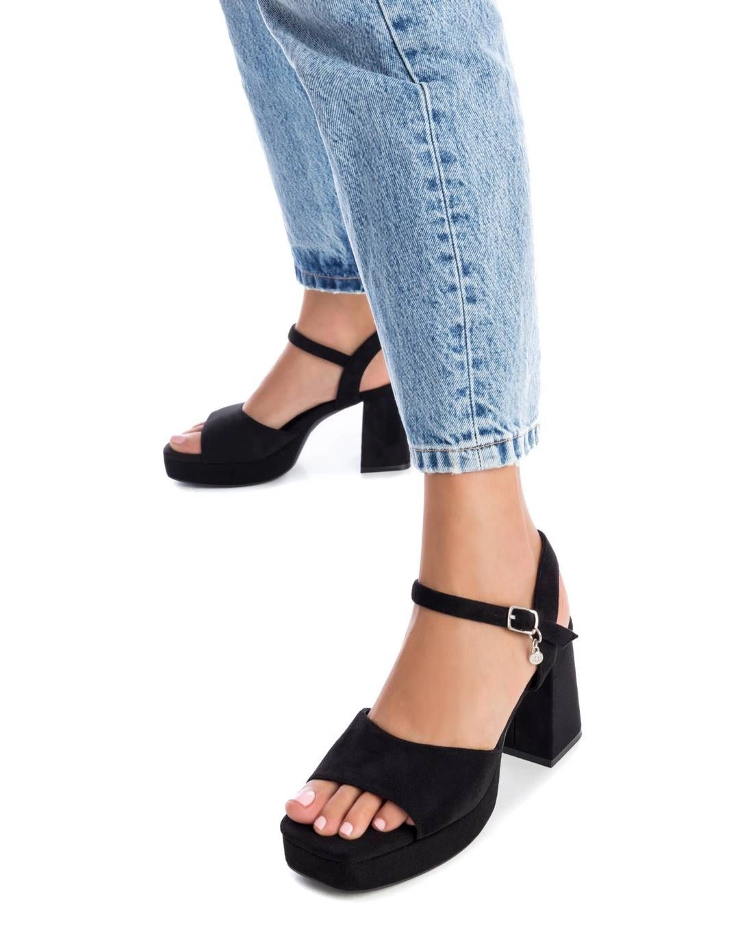 XTI Women's Suede Platform Heeled Sandals