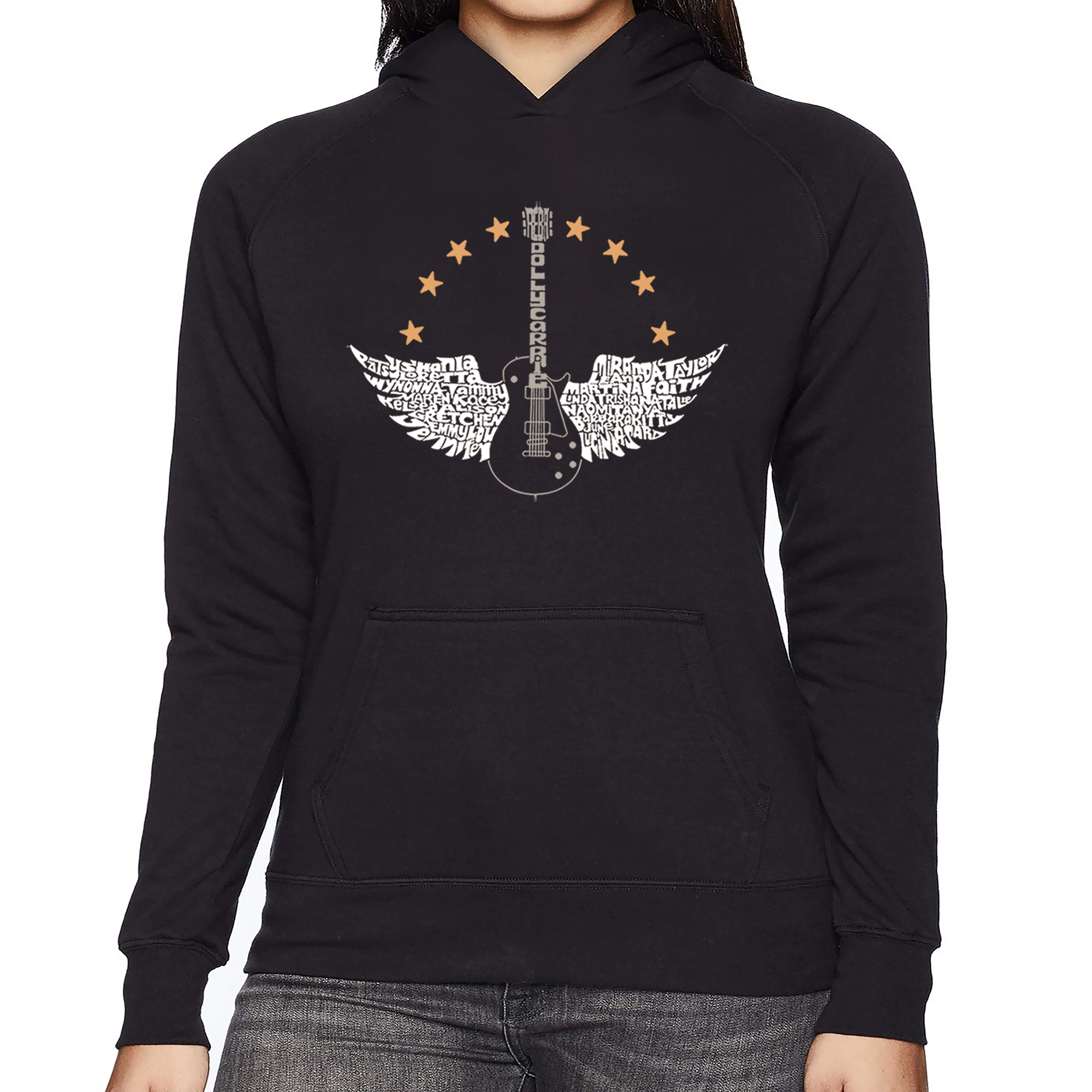 LA Pop Art Country Female Singers - Women's Word Hooded Sweatshirt