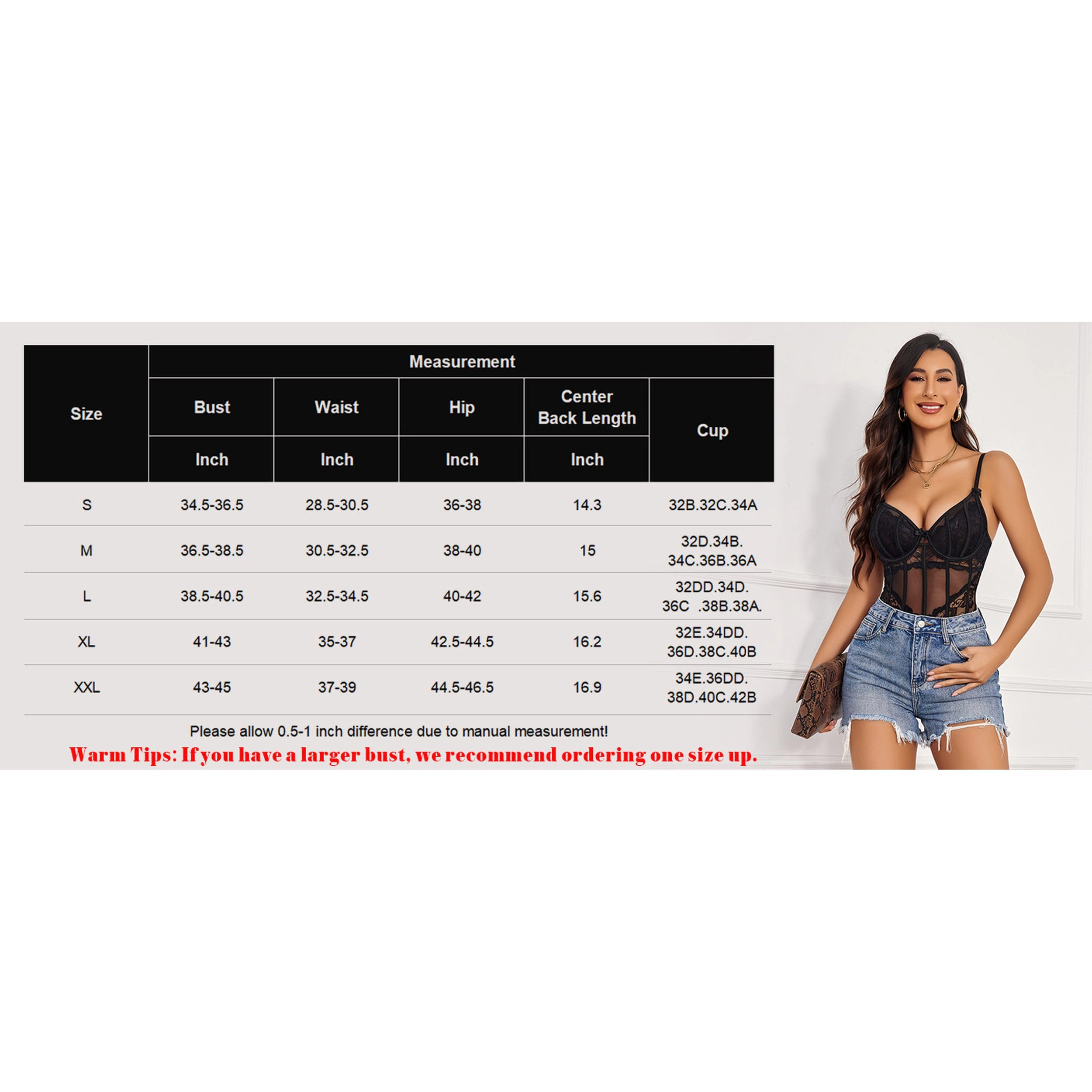 Avidlove Women's Lace Corset Bodysuit Bustier