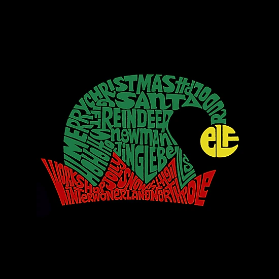 LA Pop Art Boy's Word Art Sweatshirt - Christmas Elf Hat