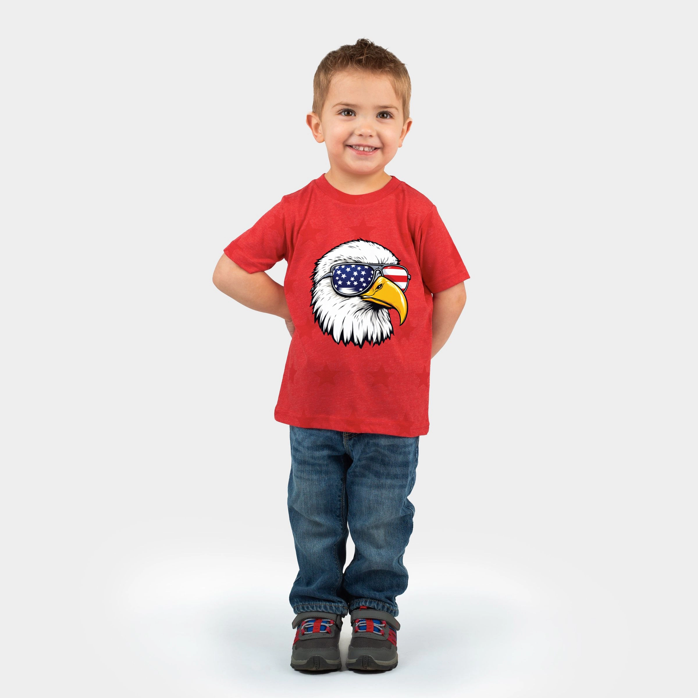 The Juniper Shop - Patriotic Eagle Sunglasses Toddler Short Sleeve Star Tee