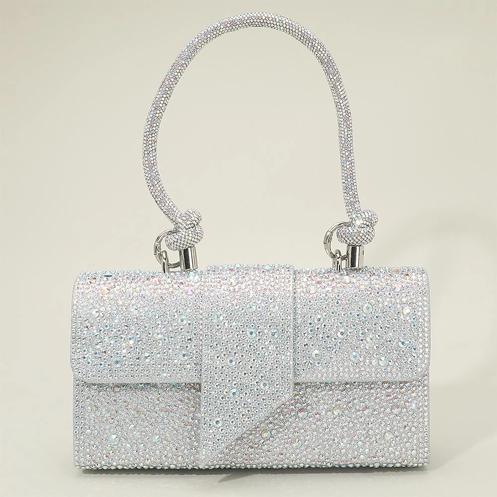 FASHNZFAB Bling Studded Evening Crossbody Shoulder Bag 8.75" X 5" 2.5"
