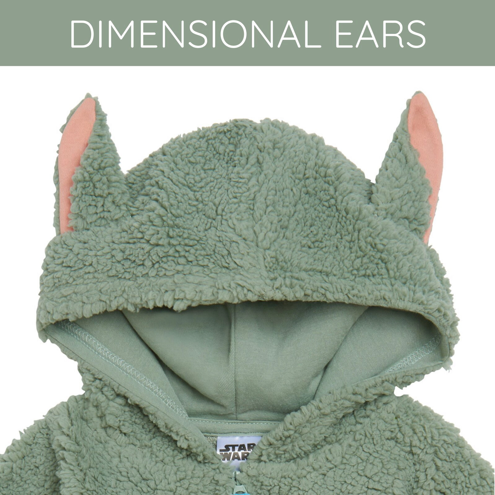 Star Wars The Mandalorian Grogu Cosplay Fleece Zip-Up Hoodie