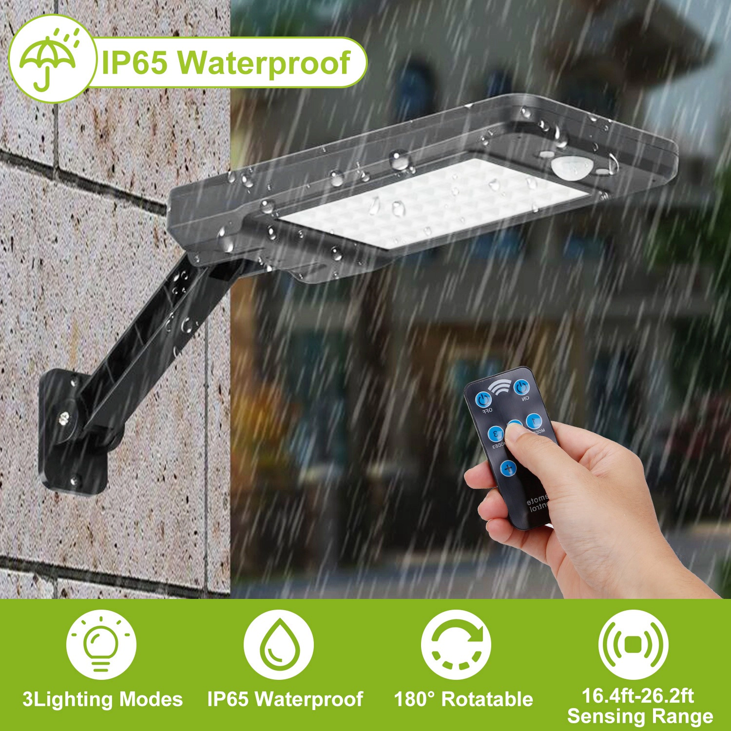 GBruno Solar 60-LED Motion Sensor Wall Light