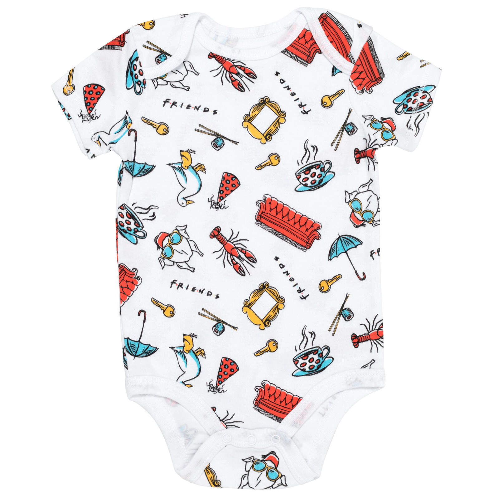 Friends Baby 3-Pack Short Sleeve Bodysuits