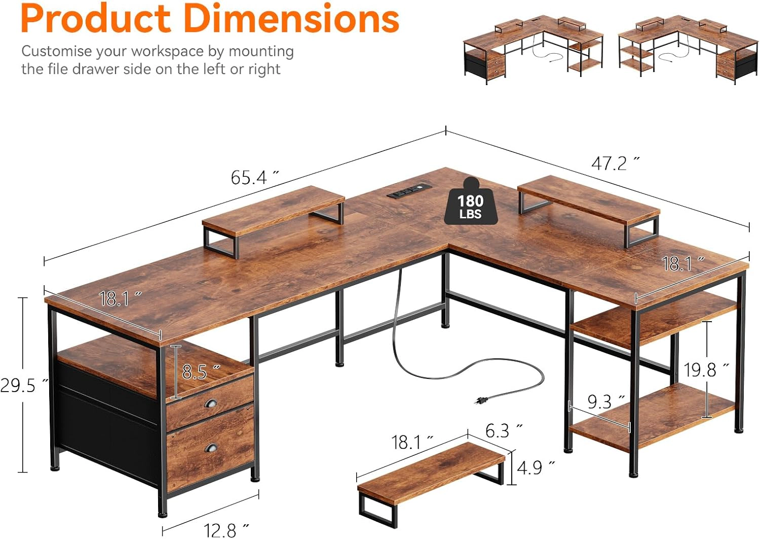 WZK L-Shaped Living Room Desk