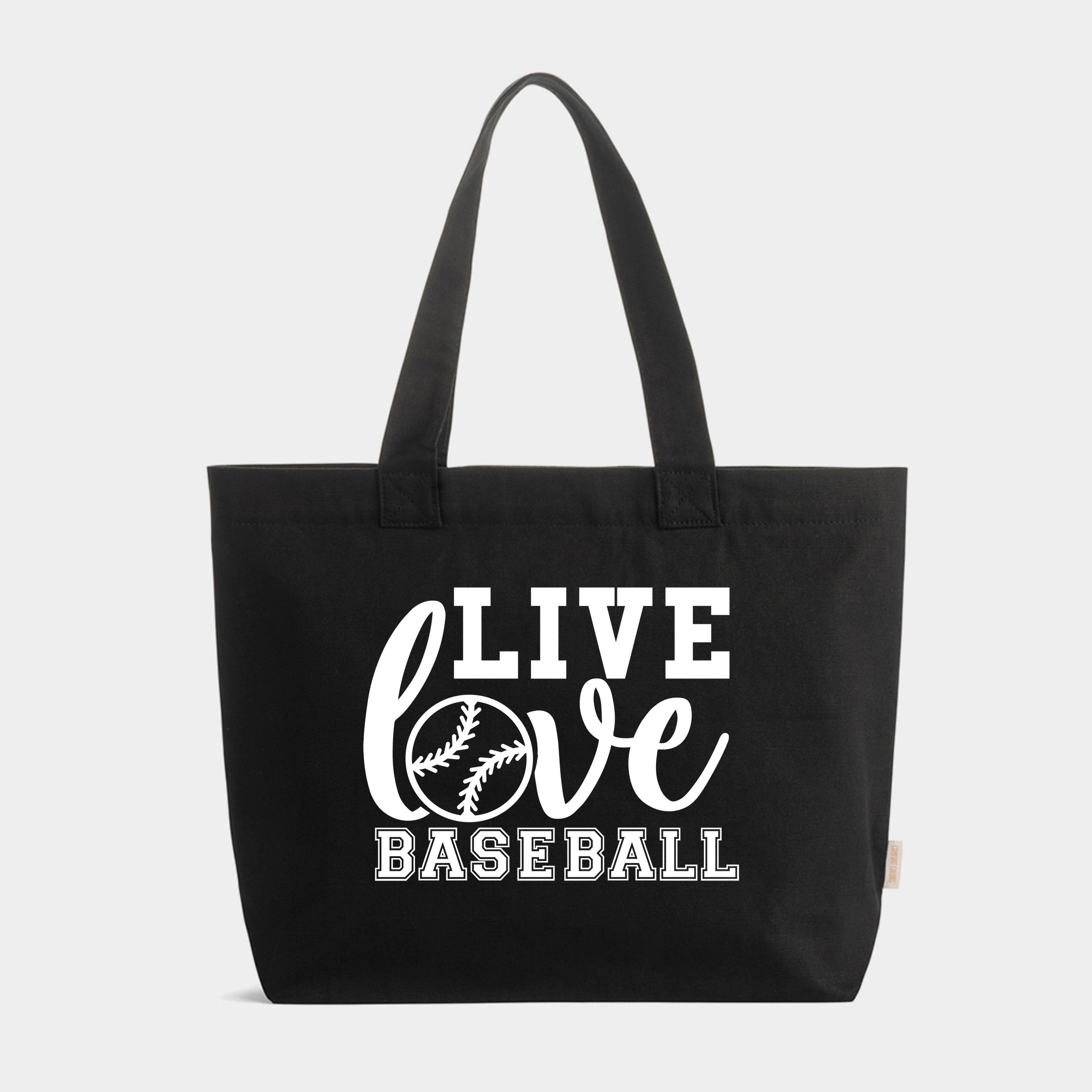 Simply Sage Market - Zippered Canvas Tote Live Love Baseball