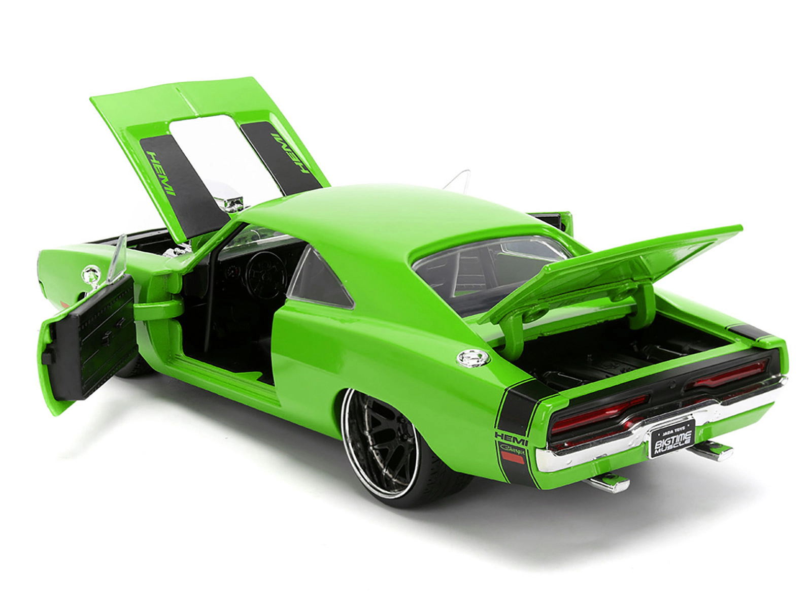 Jada 1970 Dodge Charger R/T Bright Green with Black Tail Stripe "Bigtime Muscle" Series 1/24 Diecast Model Car by Jada