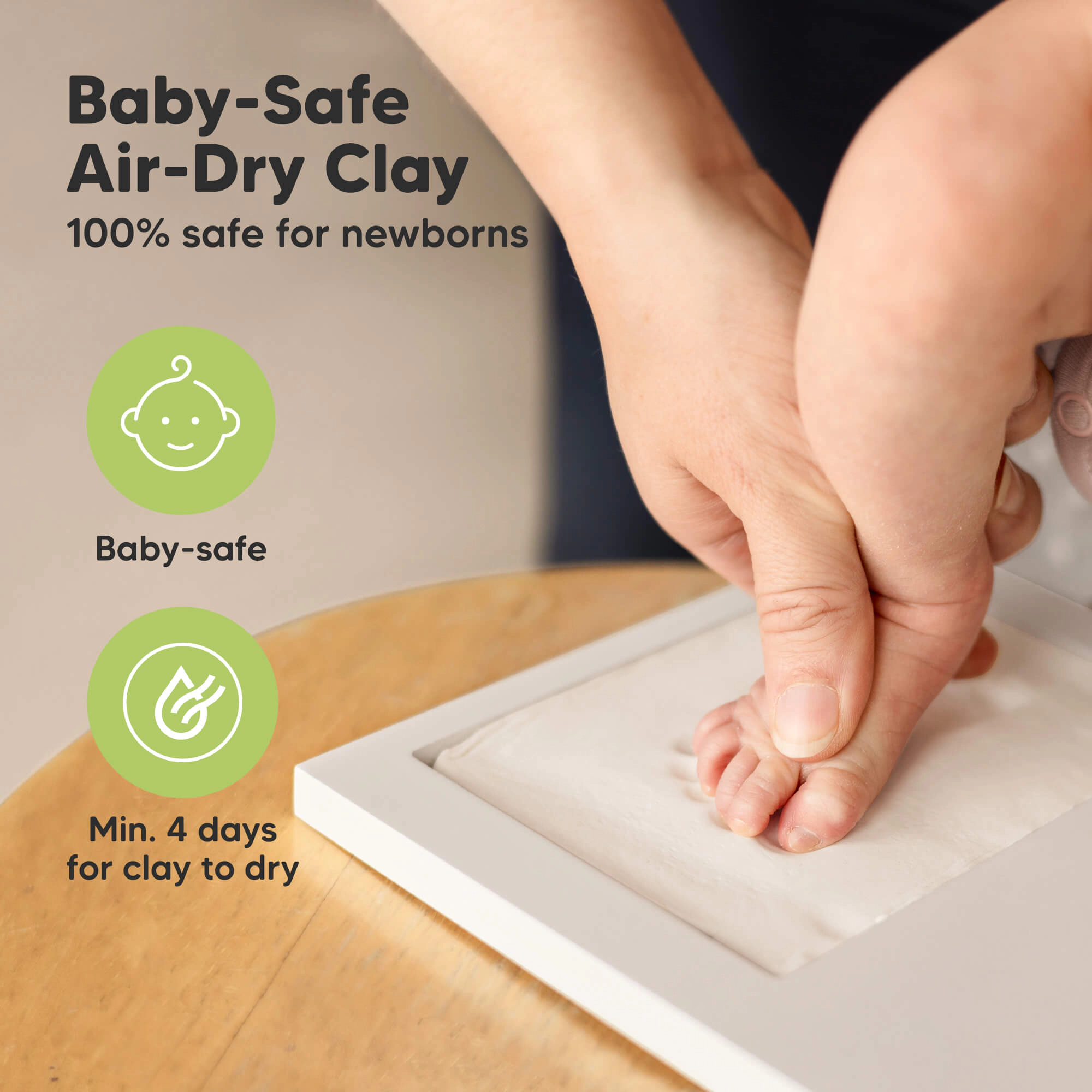 KeaBabies Baby Handprint & Footprint Keepsake Duo Frame for Girls and Boys