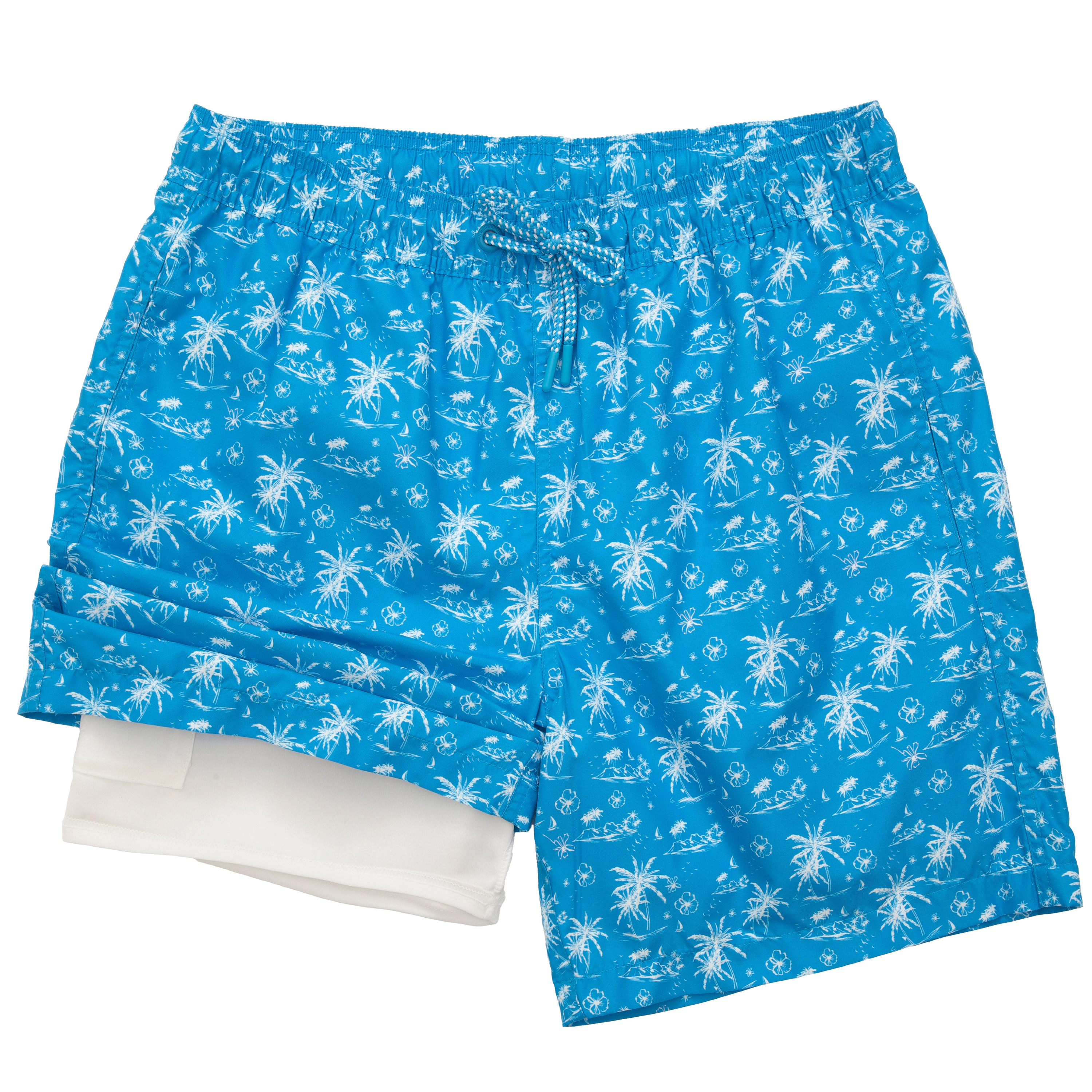 Rokka&Rolla Mens 7" Swim Trunks with Compression Liner
