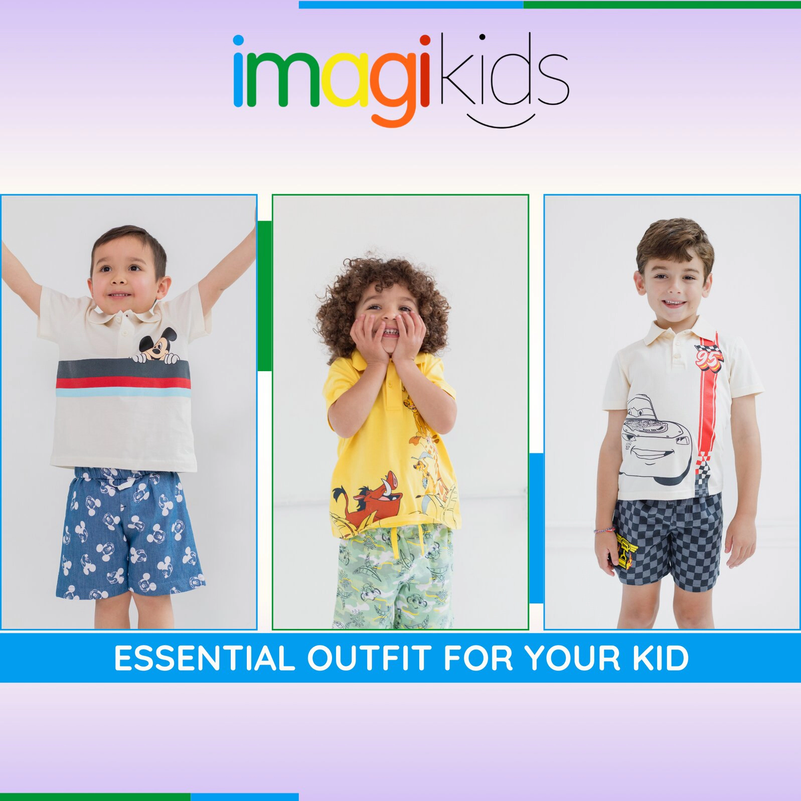 Disney Boys' 2-Piece Polo Shirt and Shorts Set