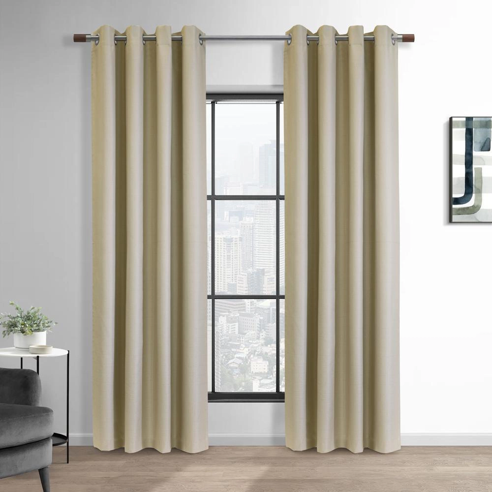 Thermaplus Newberry Blackout Window Treatment Grommet Curtain Panel for Bedroom Livingroom 52" x 108" Linen