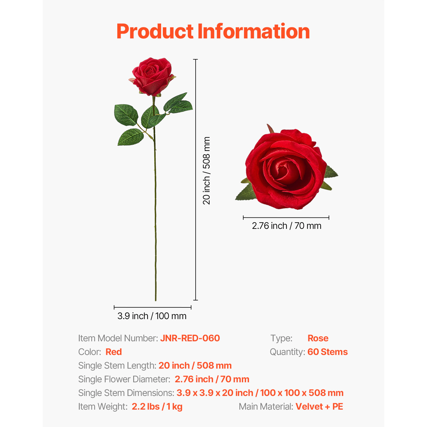 HONGGE Artificial Flowers Real Looking Foam Fake Roses Bulk Faux Bridal Shower with Stems for DIY Wedding Bouquets Home