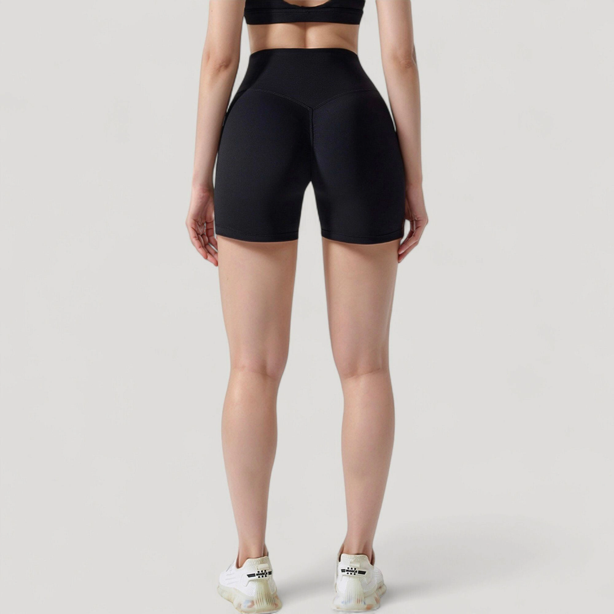 Anna-Kaci Women's High Waist Compression Athletic Shorts with Supportive Stretch Fit and Streamlined Seams