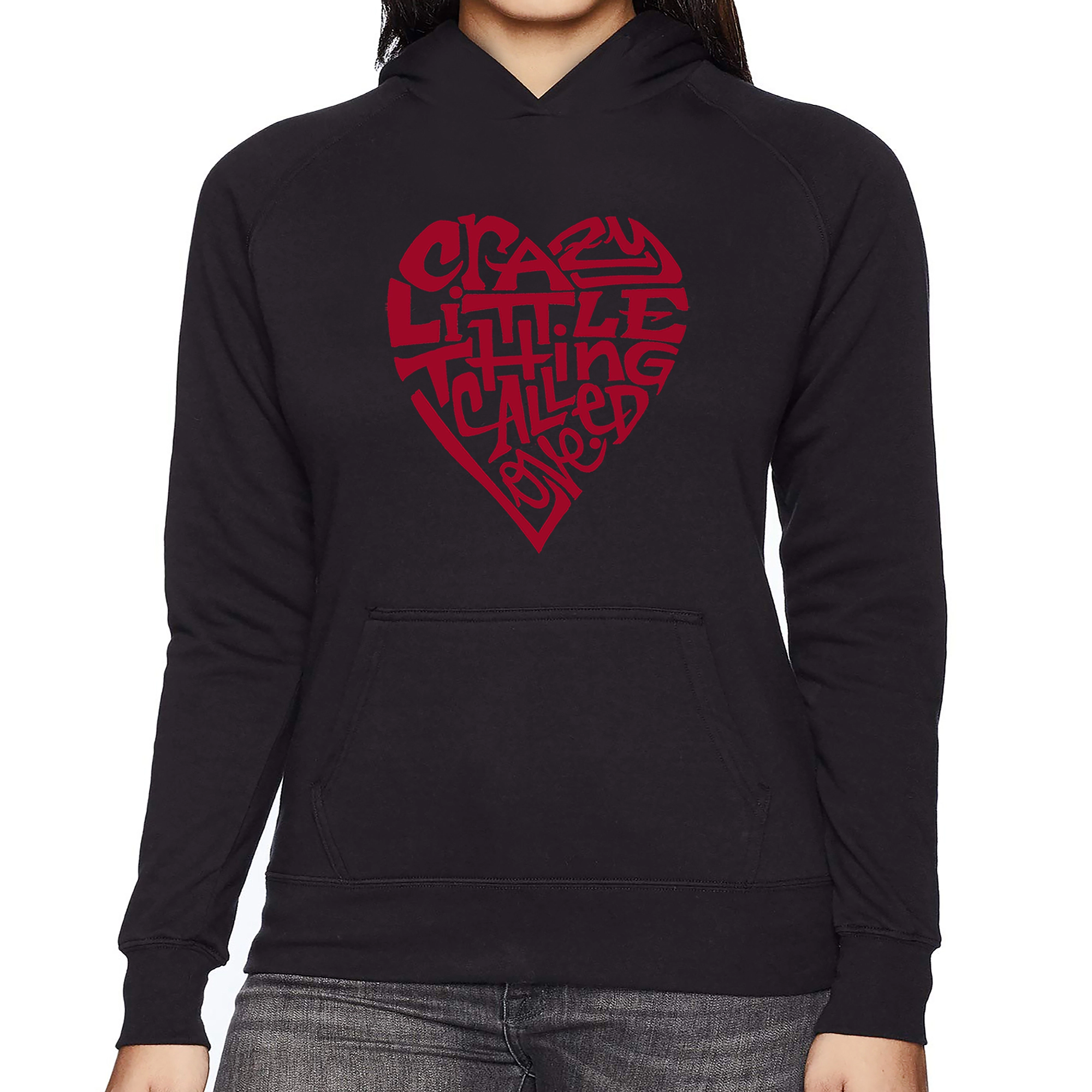LA Pop Art Crazy Little Thing Called Love - Women's Word Hooded Sweatshirt
